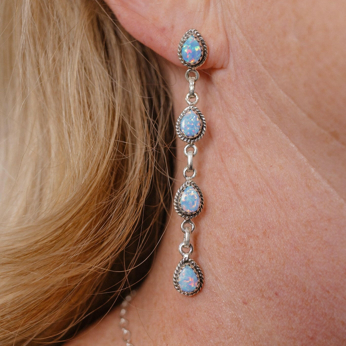 Kimberly Stone Stud Dangle Earrings-Drop Earrings-Krush Kandy, Women's Online Fashion Boutique Located in Phoenix, Arizona (Scottsdale Area)