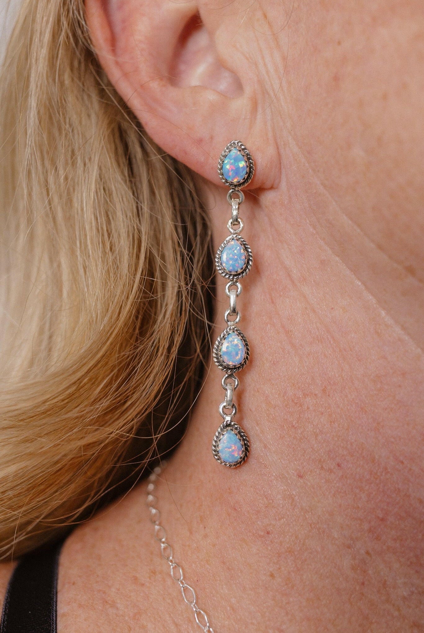 Kimberly Stone Stud Dangle Earrings-Drop Earrings-Krush Kandy, Women's Online Fashion Boutique Located in Phoenix, Arizona (Scottsdale Area)