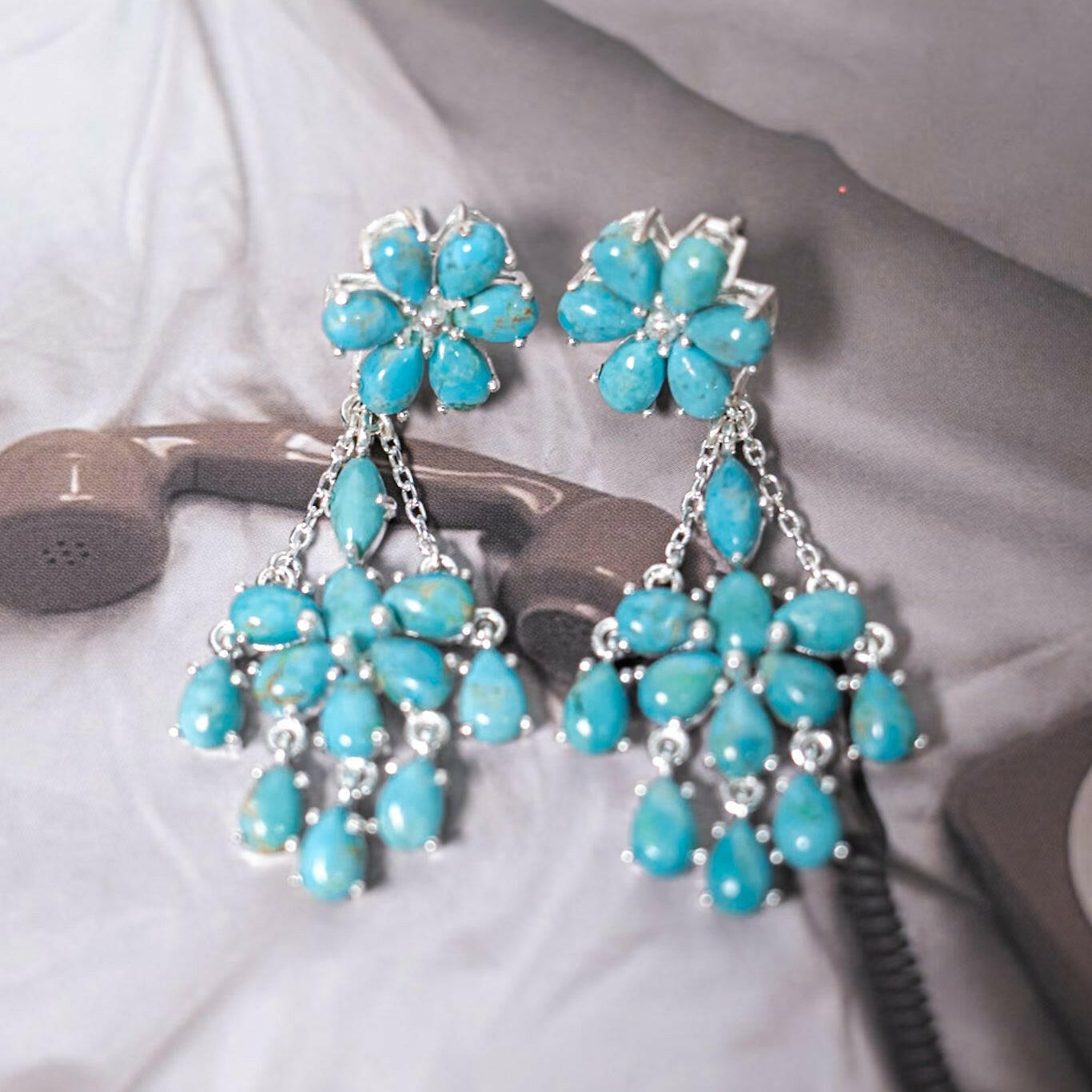 Blooming Stone Chandelier Earrings-Stud Earrings-Krush Kandy, Women's Online Fashion Boutique Located in Phoenix, Arizona (Scottsdale Area)