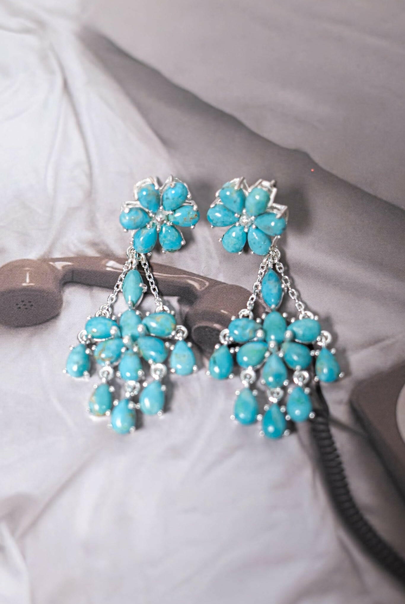 Blooming Stone Chandelier Earrings-Stud Earrings-Krush Kandy, Women's Online Fashion Boutique Located in Phoenix, Arizona (Scottsdale Area)