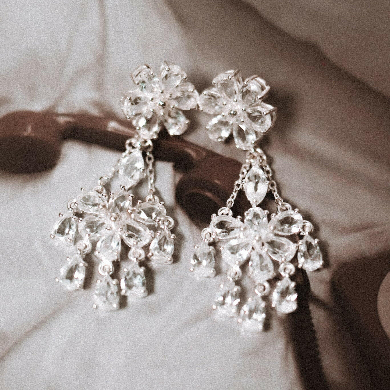 Blooming Stone Chandelier Earrings-Stud Earrings-Krush Kandy, Women's Online Fashion Boutique Located in Phoenix, Arizona (Scottsdale Area)