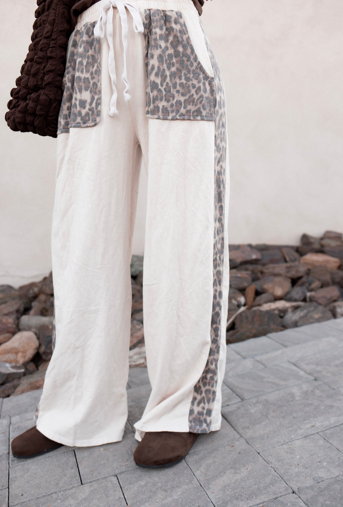 Mineral Washed Leopard Print Pocket Side Trim Pants-Pants-Krush Kandy, Women's Online Fashion Boutique Located in Phoenix, Arizona (Scottsdale Area)