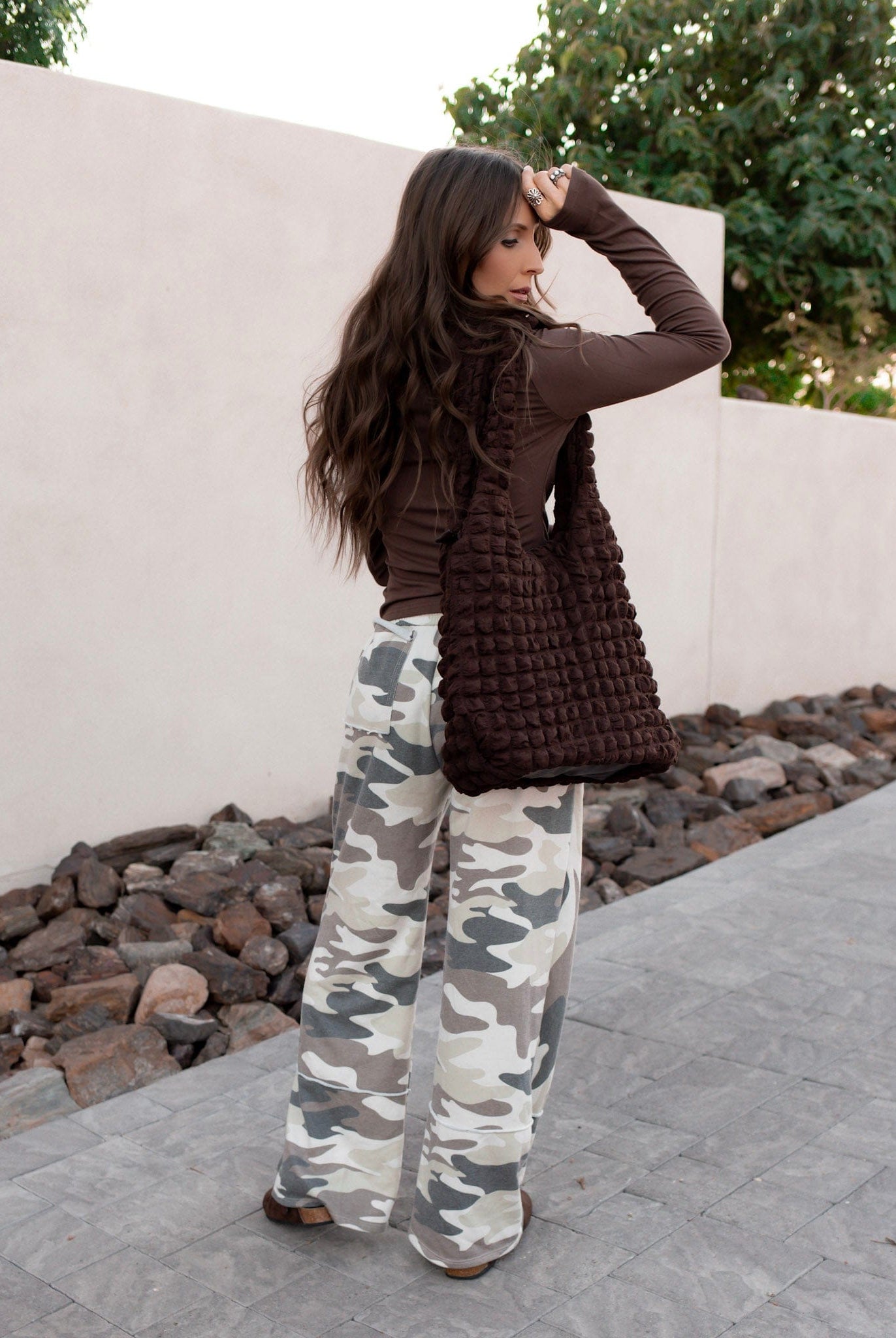 J.HER CAMO For You Cotton Wide Leg Pants-Pants-Krush Kandy, Women's Online Fashion Boutique Located in Phoenix, Arizona (Scottsdale Area)