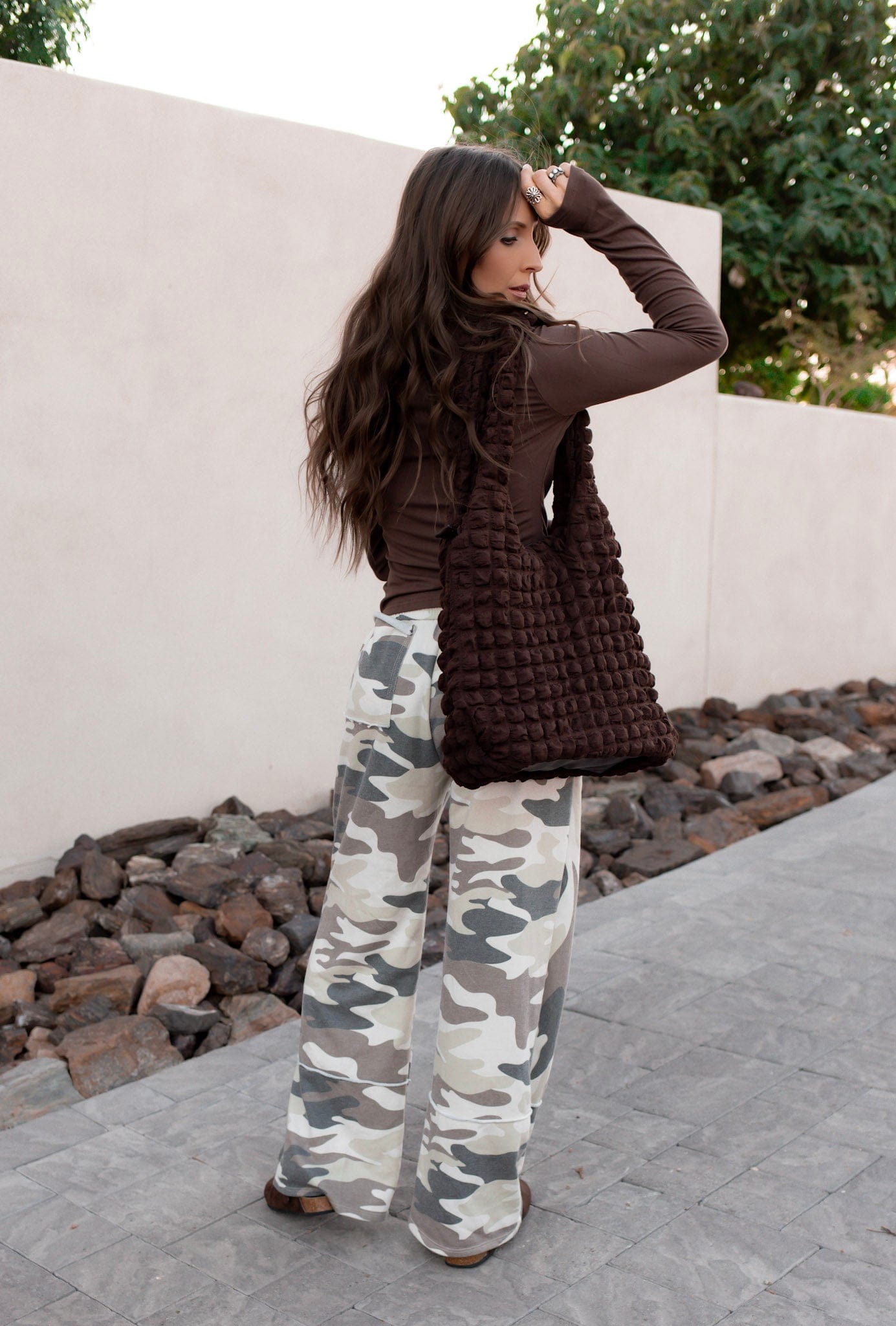 J.HER CAMO For You Cotton Wide Leg Pants-Pants-Krush Kandy, Women's Online Fashion Boutique Located in Phoenix, Arizona (Scottsdale Area)
