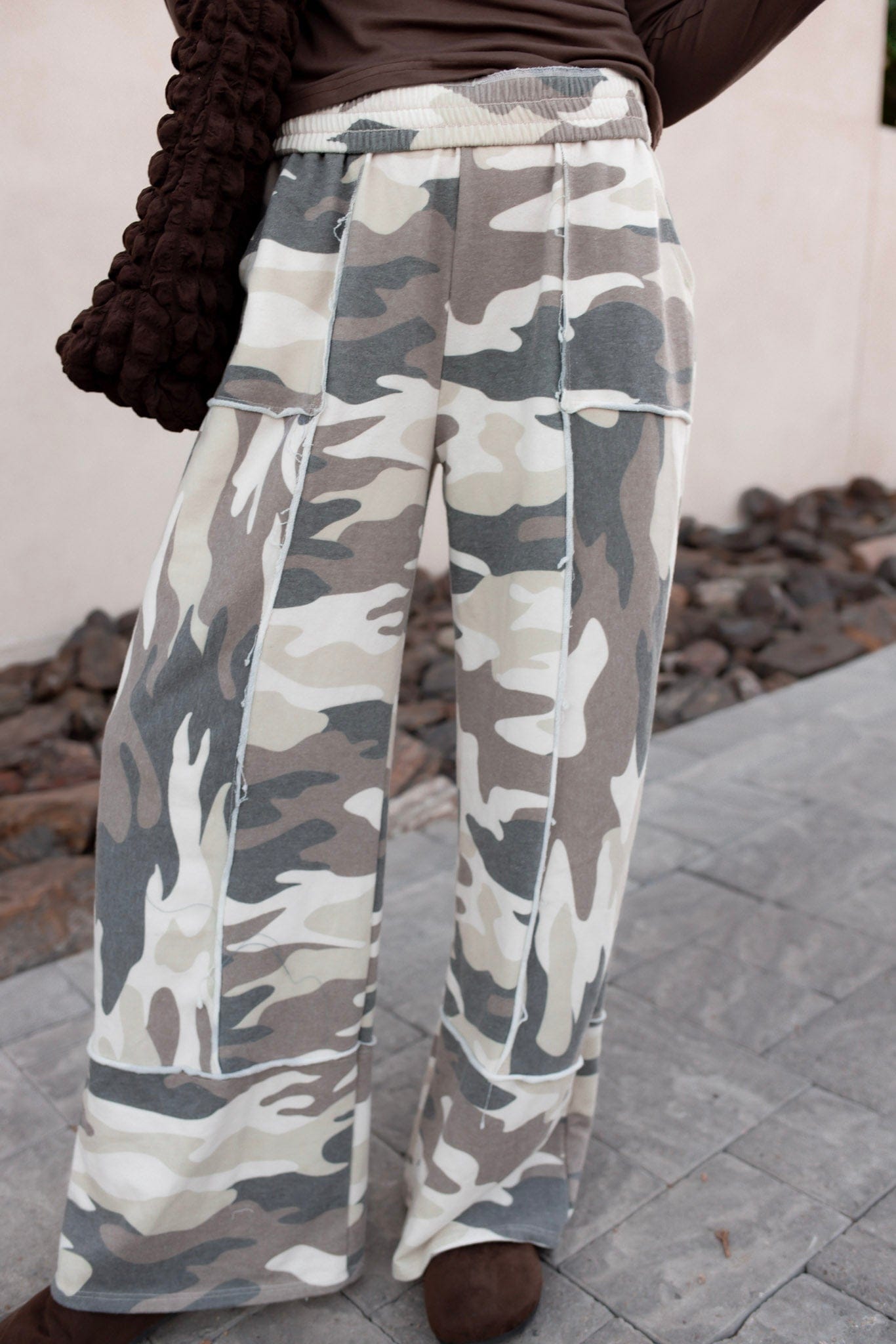 J.HER CAMO For You Cotton Wide Leg Pants-Pants-Krush Kandy, Women's Online Fashion Boutique Located in Phoenix, Arizona (Scottsdale Area)