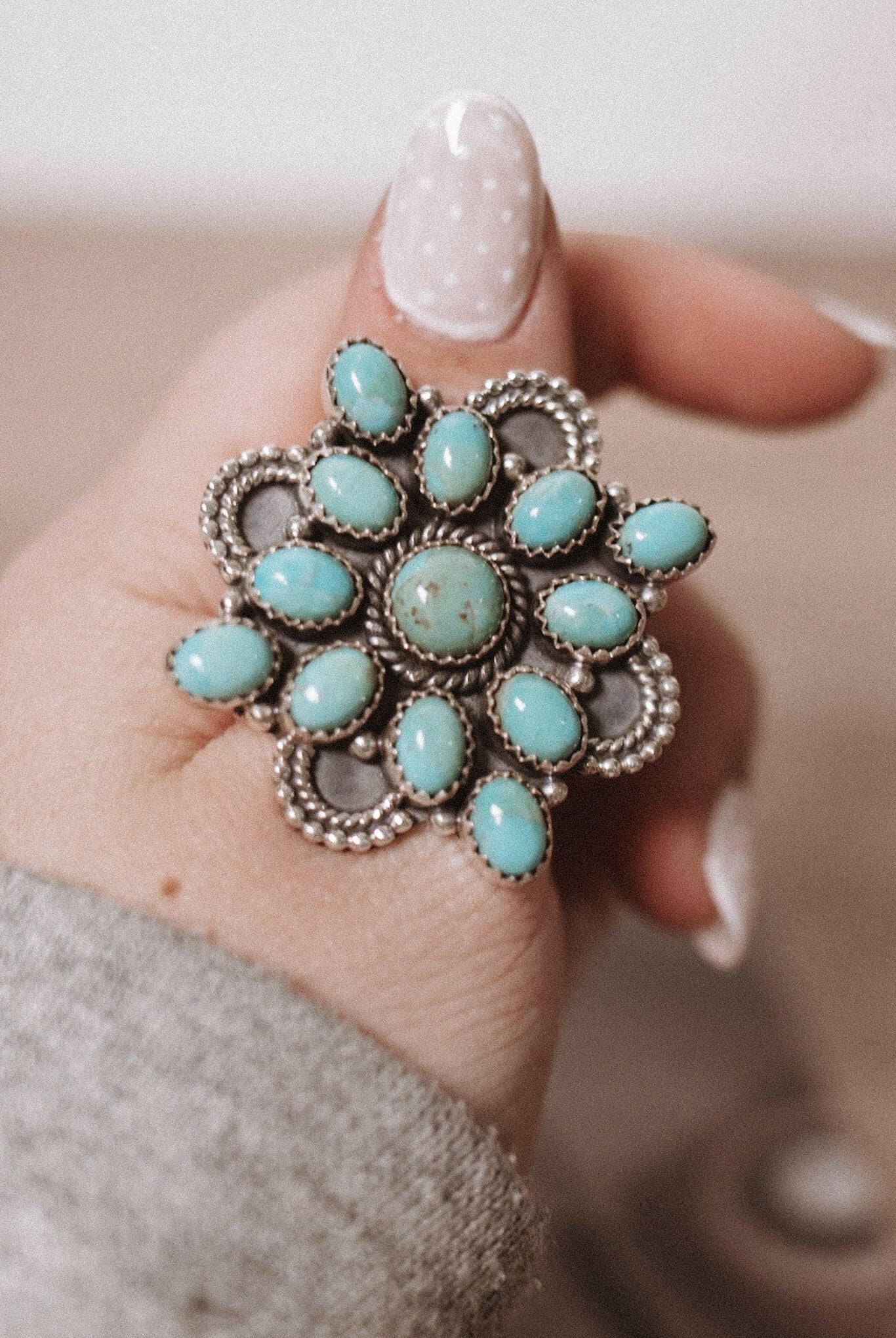 Rayleigh's Turquoise Stone Ring-Statement Rings-Krush Kandy, Women's Online Fashion Boutique Located in Phoenix, Arizona (Scottsdale Area)
