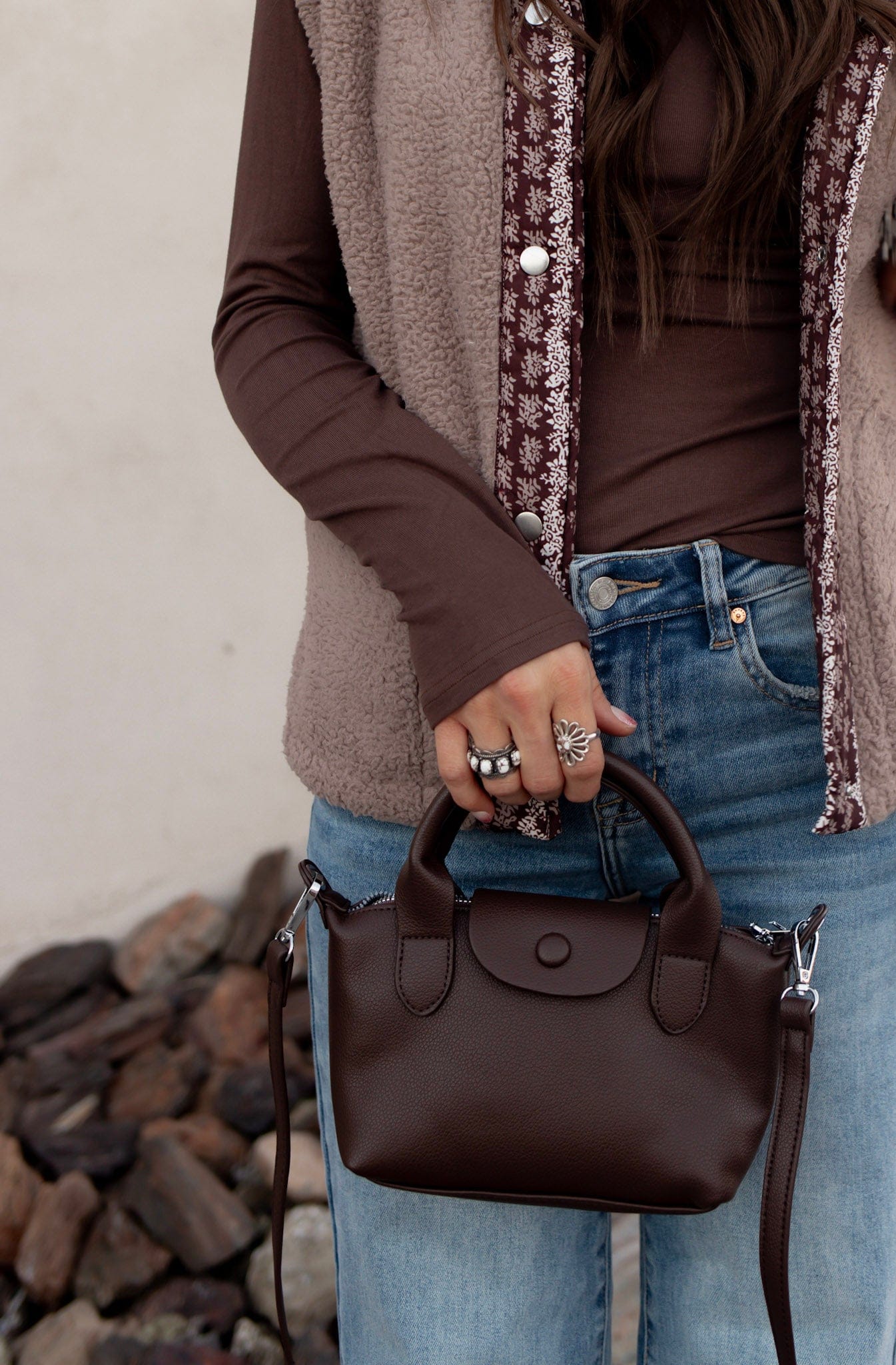 Smooth Texture Handle Satchel-Purses & Bags-Krush Kandy, Women's Online Fashion Boutique Located in Phoenix, Arizona (Scottsdale Area)