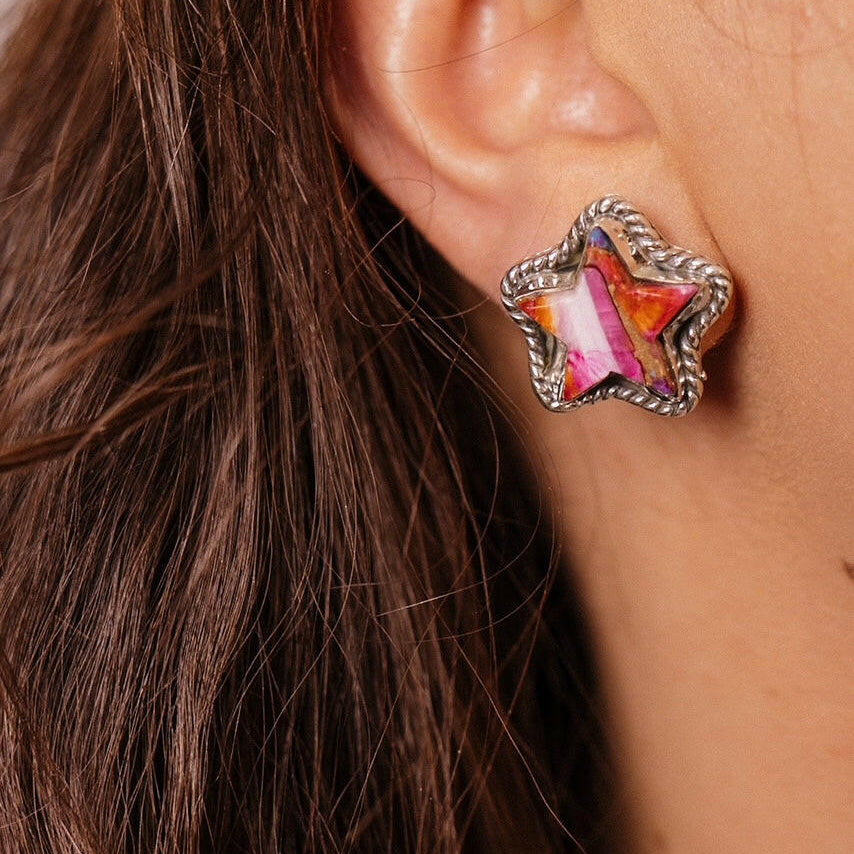 Jumbo Star Slab Stud Earrings-Stud Earrings-Krush Kandy, Women's Online Fashion Boutique Located in Phoenix, Arizona (Scottsdale Area)