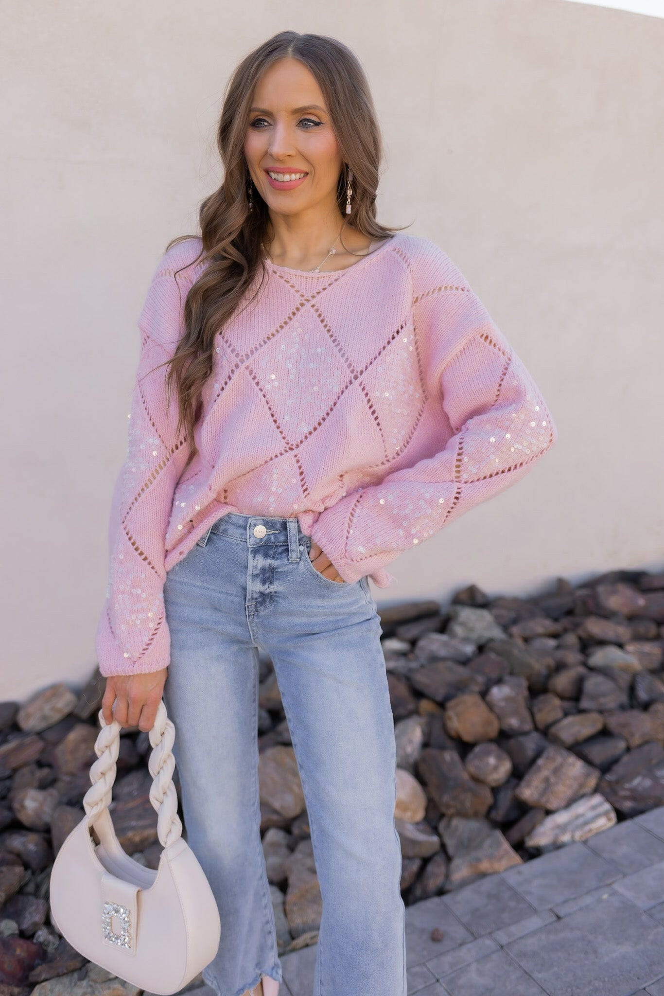 Candlelight Kiss Sequin Sweater-Sweaters-Krush Kandy, Women's Online Fashion Boutique Located in Phoenix, Arizona (Scottsdale Area)