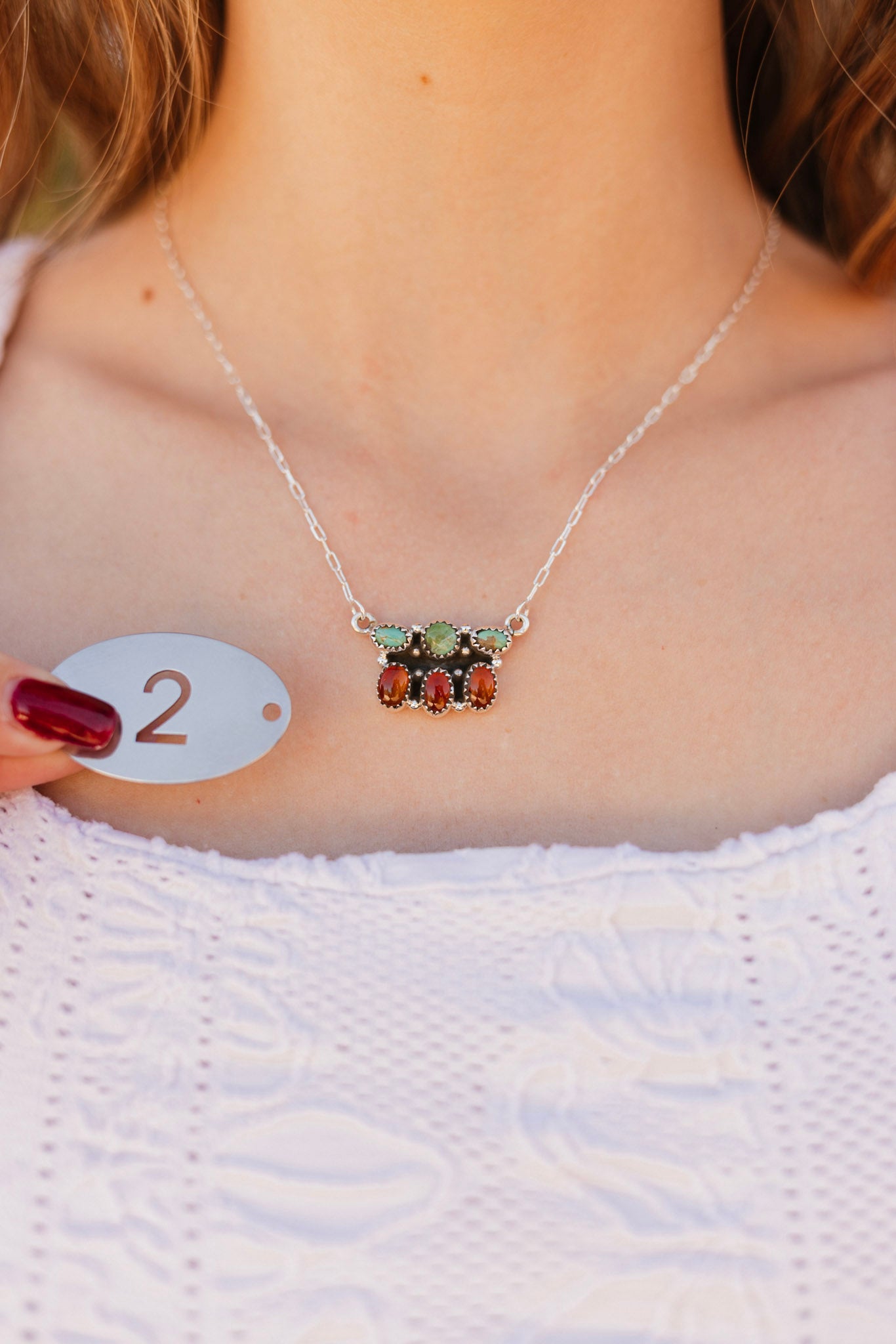 Amber & Turquoise Chain Necklaces-Necklaces-Krush Kandy, Women's Online Fashion Boutique Located in Phoenix, Arizona (Scottsdale Area)