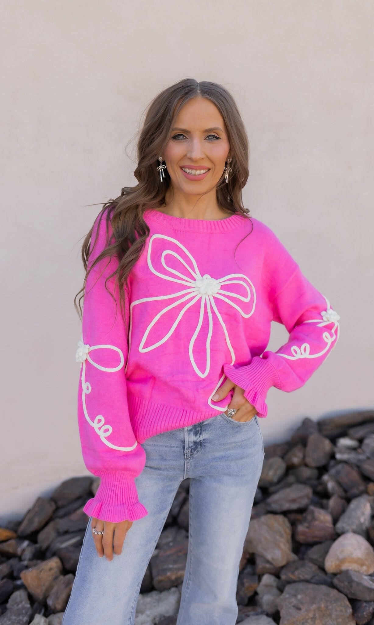 True Romance Bow Detail Sweater-Sweaters-Krush Kandy, Women's Online Fashion Boutique Located in Phoenix, Arizona (Scottsdale Area)