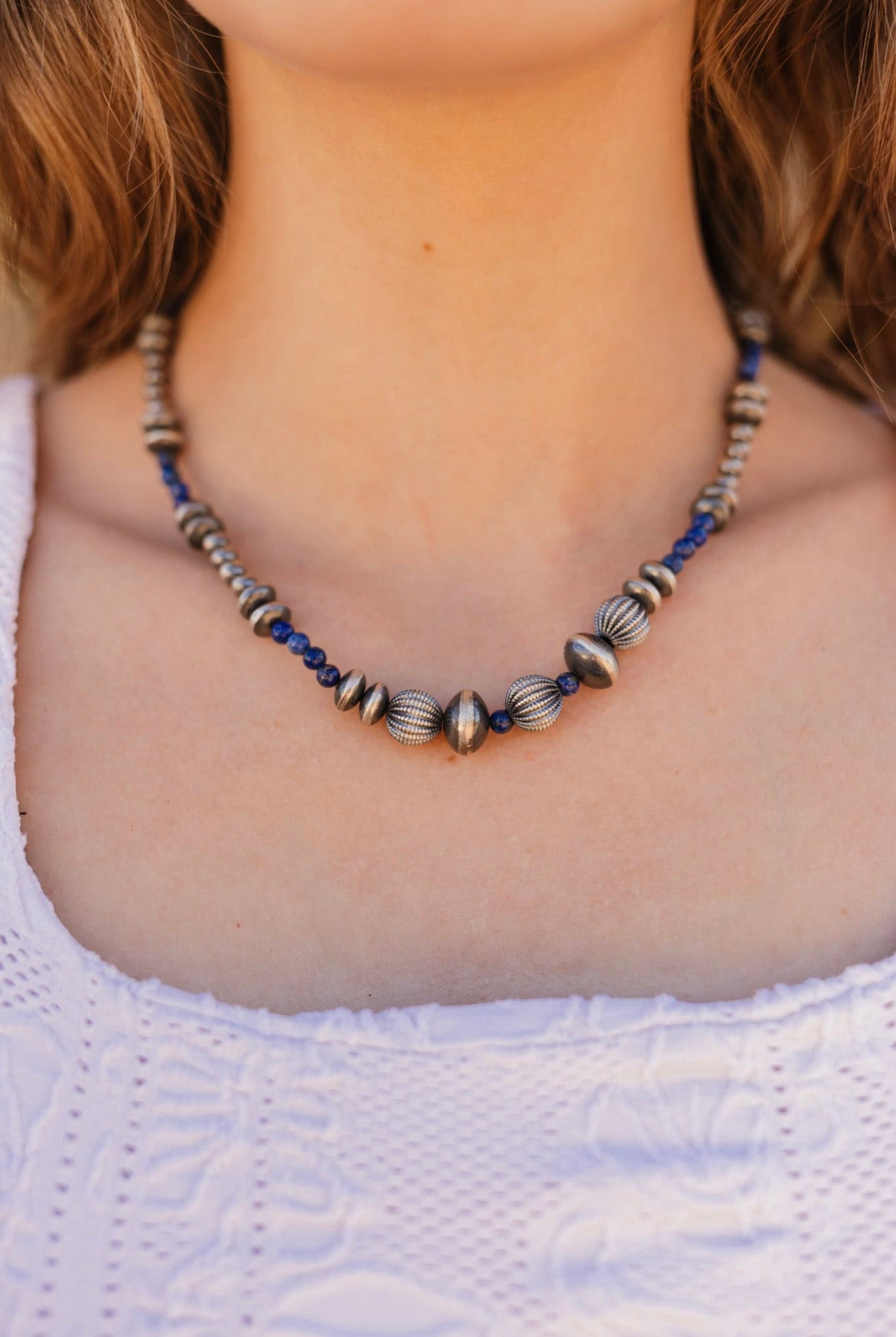 Lapis Desert Pearls Necklace sno 8-Necklaces-Krush Kandy, Women's Online Fashion Boutique Located in Phoenix, Arizona (Scottsdale Area)