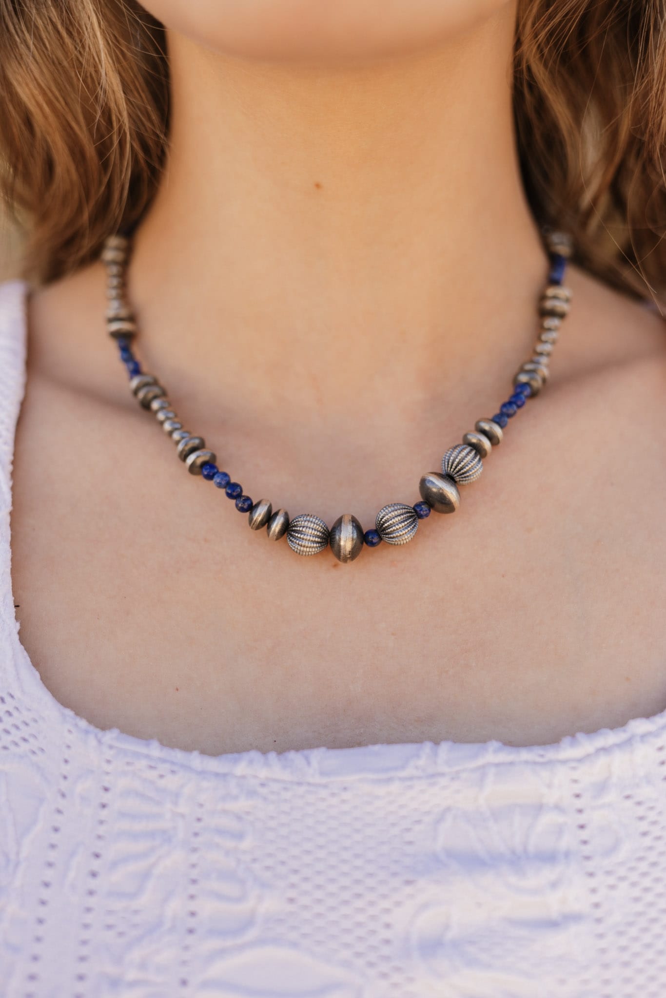 Lapis Desert Pearls Necklace sno 8-Necklaces-Krush Kandy, Women's Online Fashion Boutique Located in Phoenix, Arizona (Scottsdale Area)