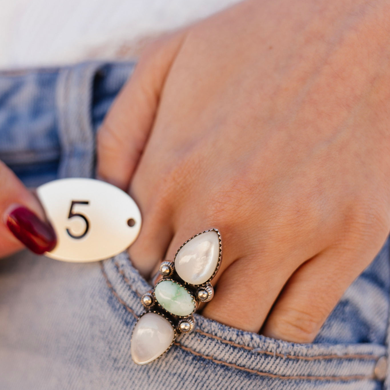 Paloma & White Shell Rings-Rings-Krush Kandy, Women's Online Fashion Boutique Located in Phoenix, Arizona (Scottsdale Area)
