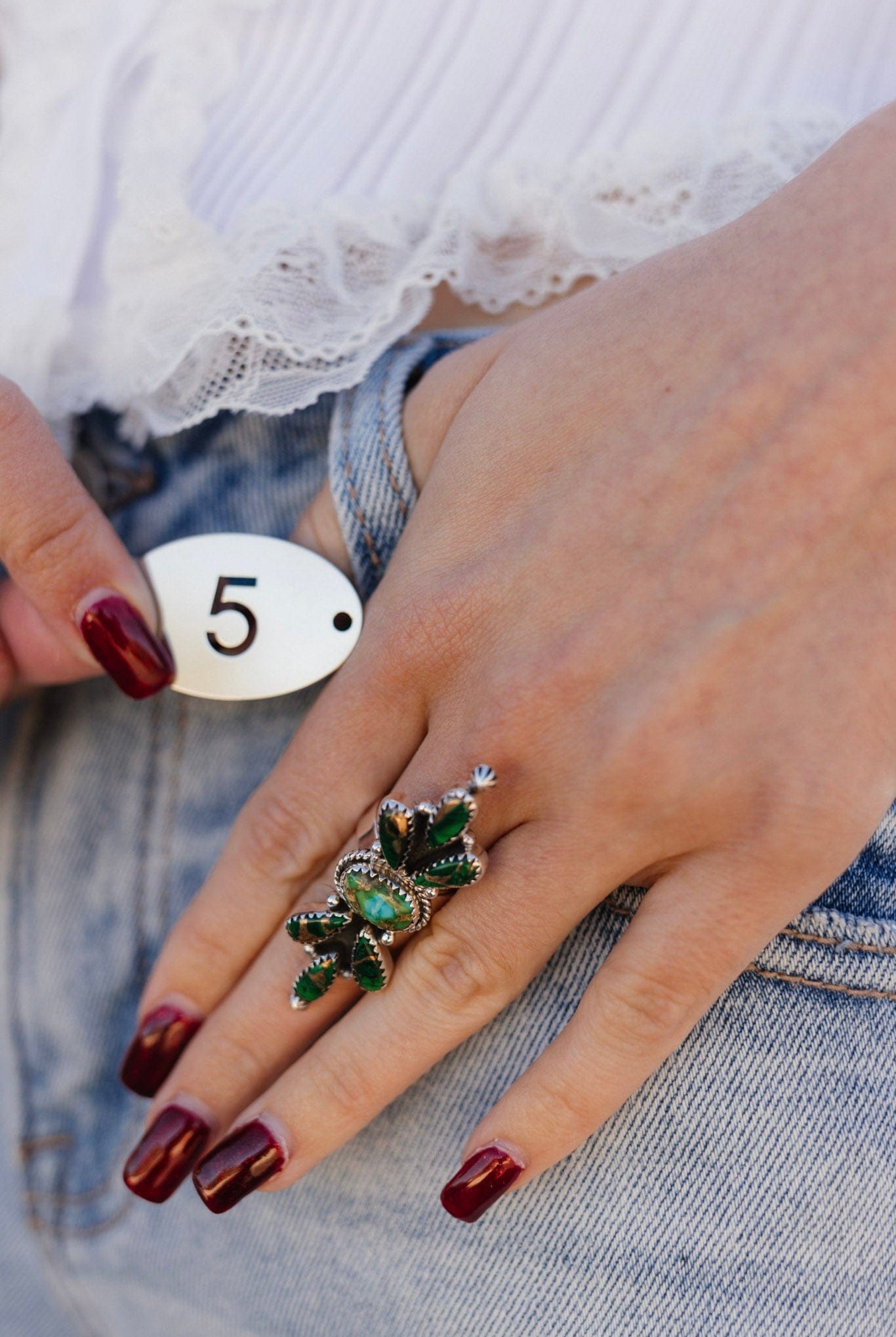 Irish Green Dahlia & Sonoran One of a Kind Boho Rings-Rings-Krush Kandy, Women's Online Fashion Boutique Located in Phoenix, Arizona (Scottsdale Area)
