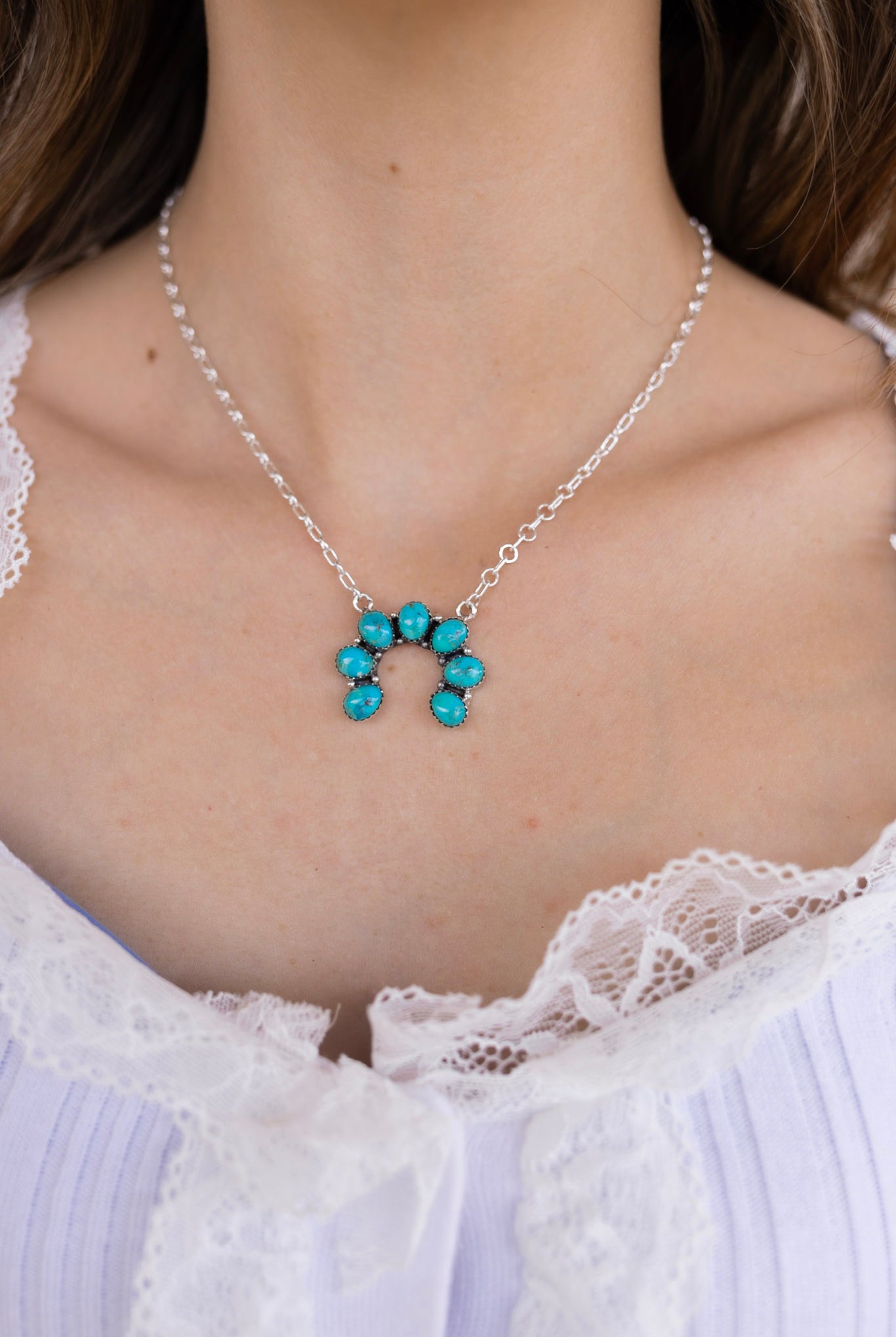 Turquoise Horseshoe Necklace-Necklace-Krush Kandy, Women's Online Fashion Boutique Located in Phoenix, Arizona (Scottsdale Area)