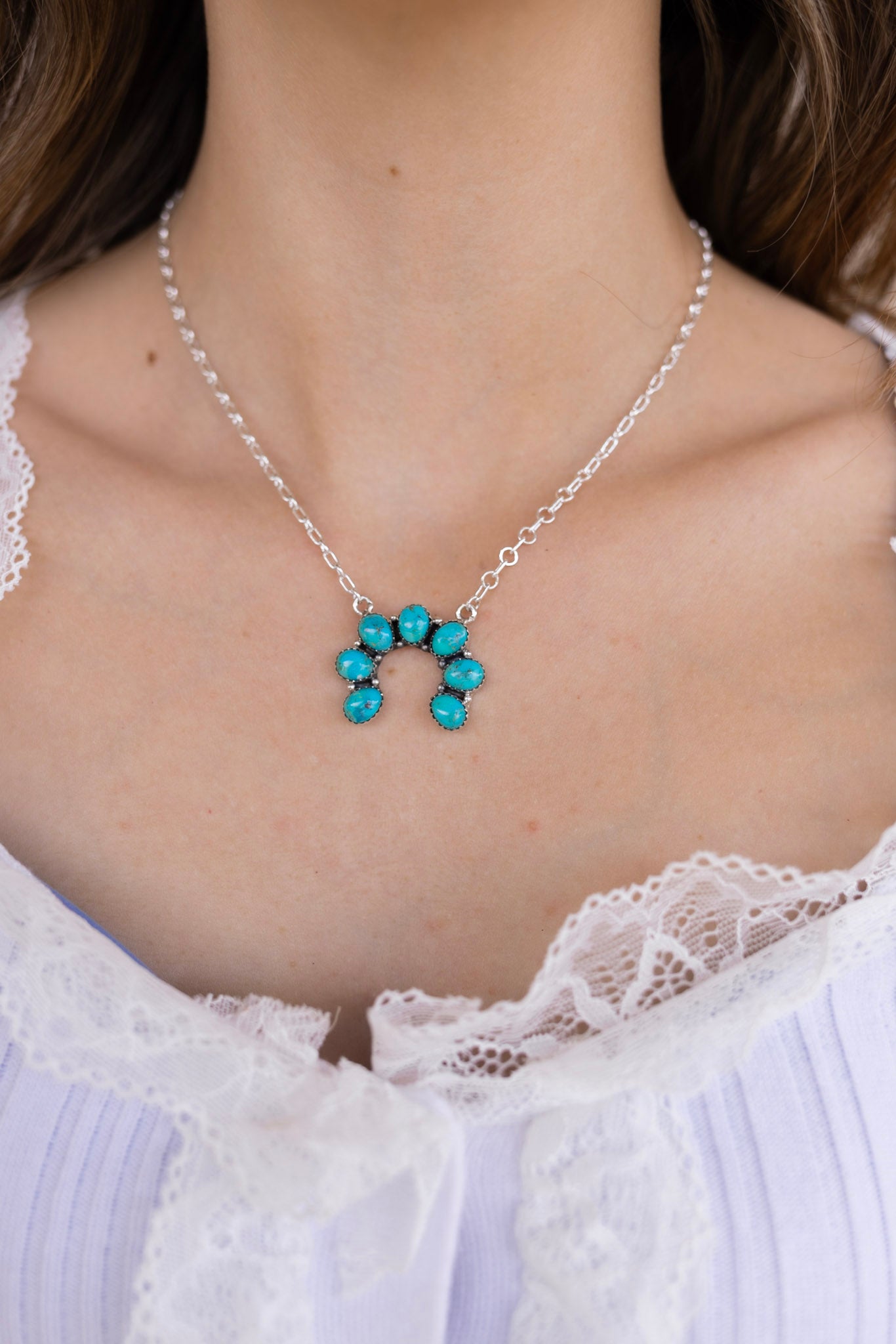 Turquoise Horseshoe Necklace-Necklace-Krush Kandy, Women's Online Fashion Boutique Located in Phoenix, Arizona (Scottsdale Area)