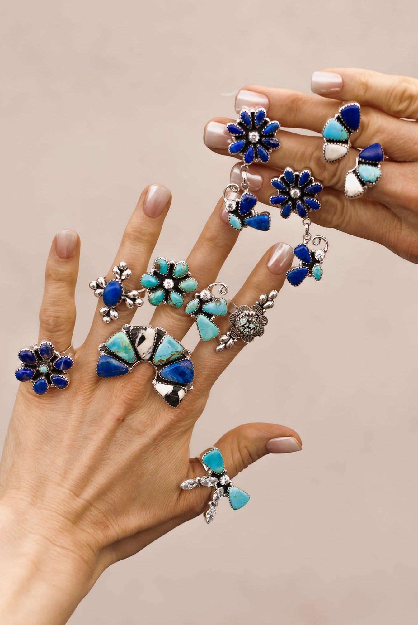 Multi Stone Half Cluster Earrings-Earrings-Krush Kandy, Women's Online Fashion Boutique Located in Phoenix, Arizona (Scottsdale Area)