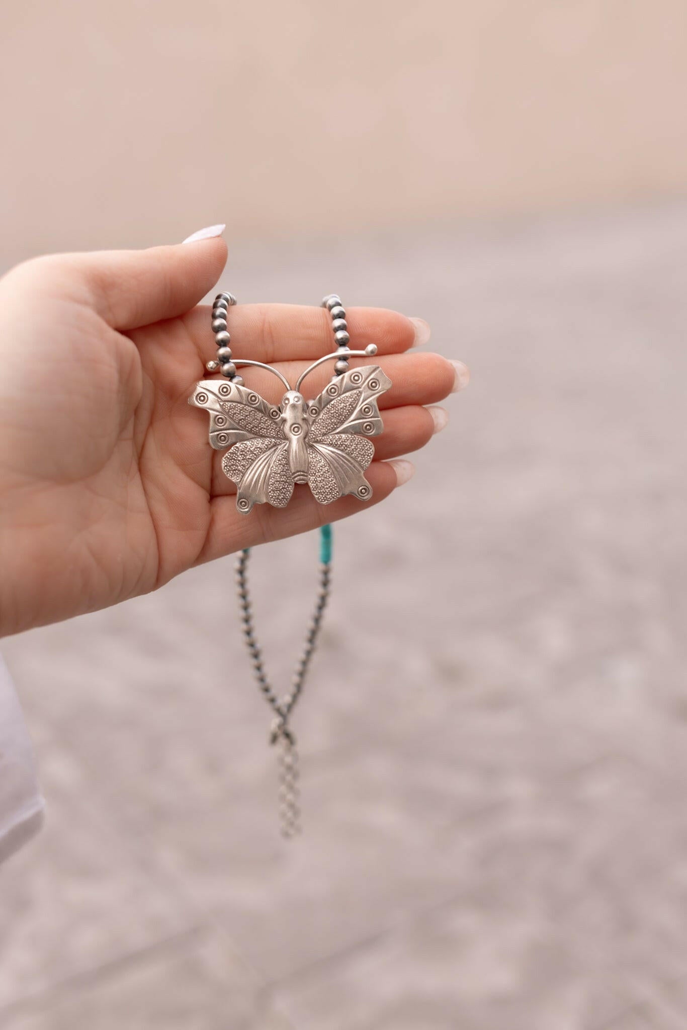 Bethany's Butterfly Sterling Silver Desert Pearl Necklaces-Pearl Necklaces-Krush Kandy, Women's Online Fashion Boutique Located in Phoenix, Arizona (Scottsdale Area)