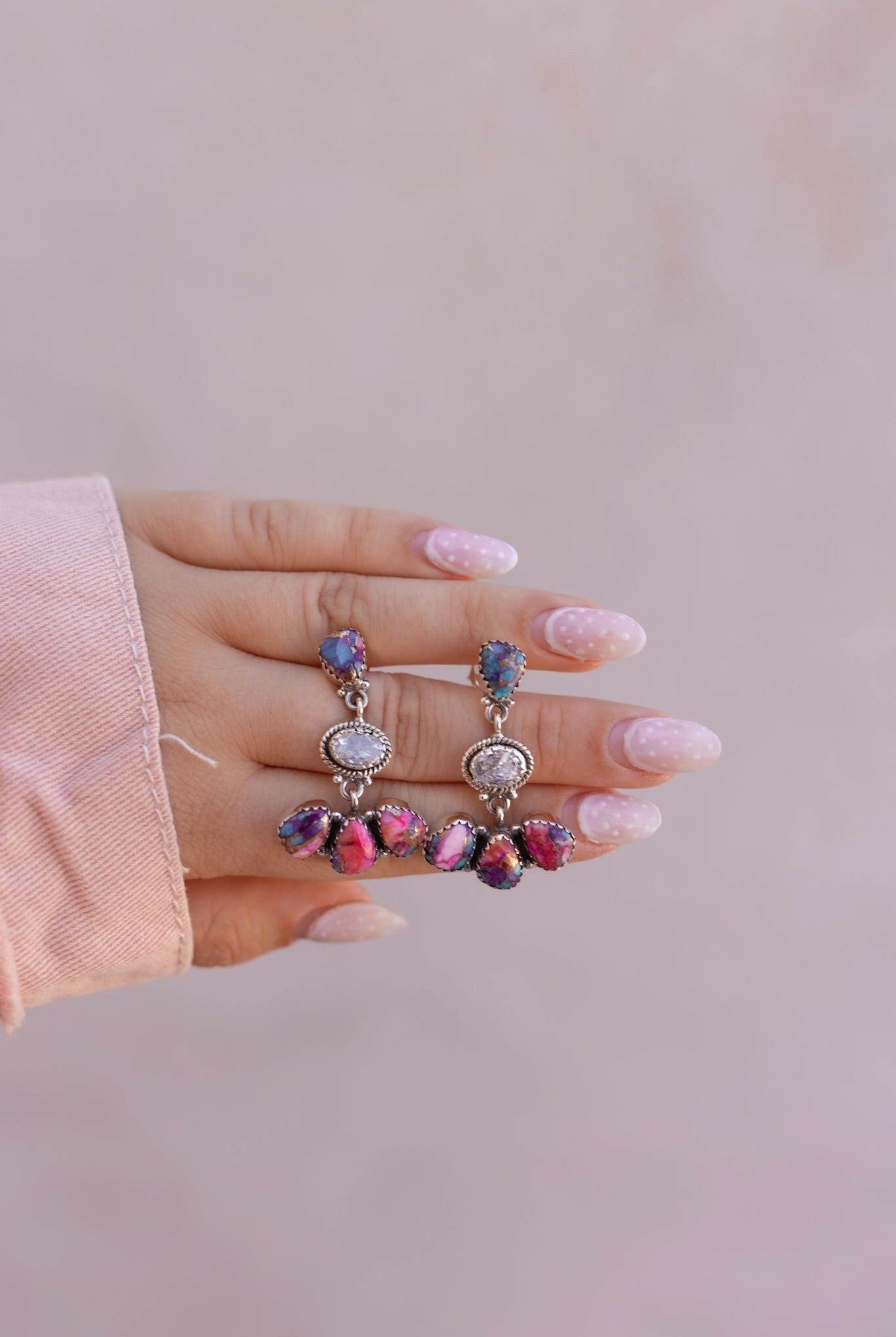 Crystal & Multi Stone Earrings-Earrings-Krush Kandy, Women's Online Fashion Boutique Located in Phoenix, Arizona (Scottsdale Area)