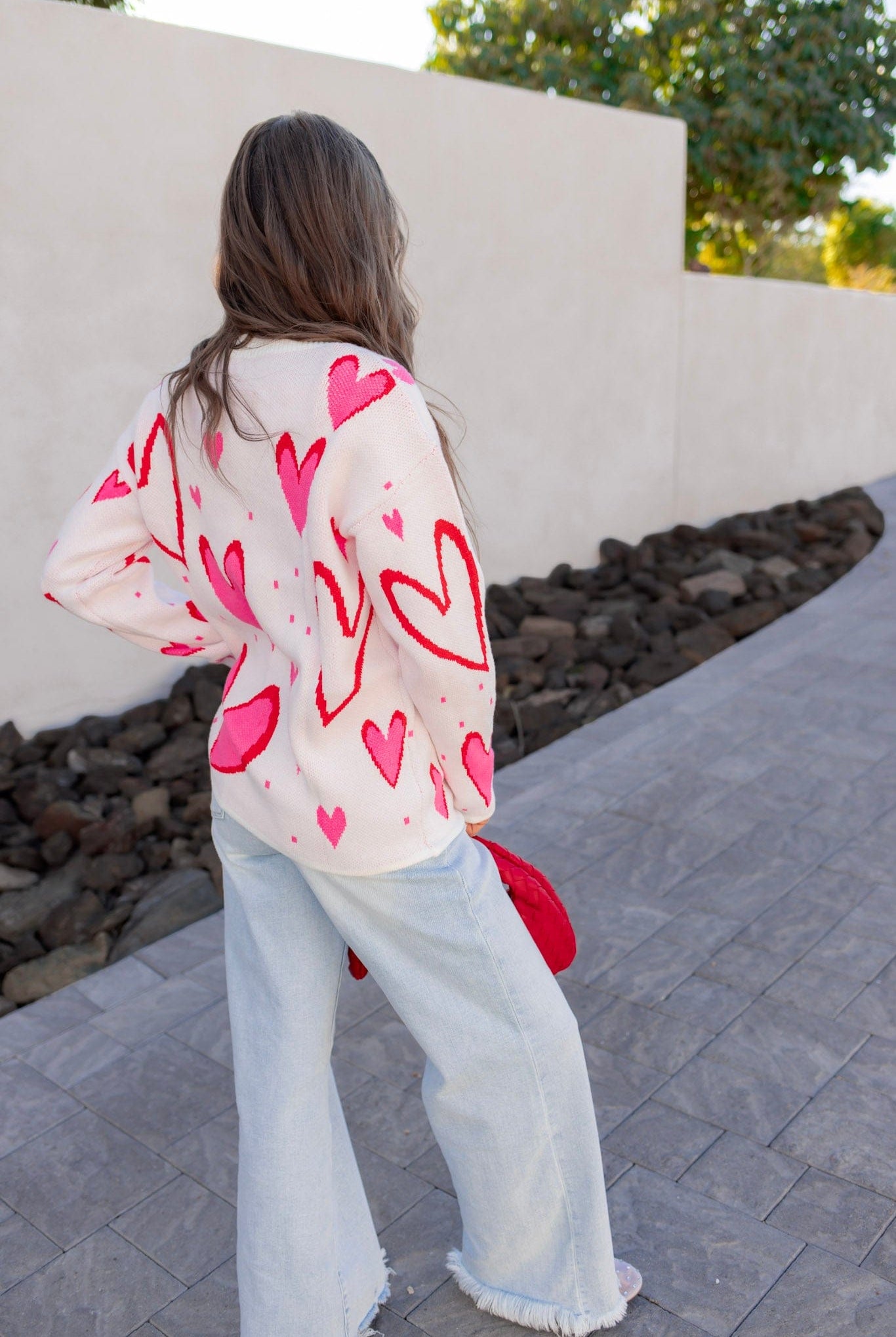 So In Love Pink & Red Heart Sweater-Sweater-Krush Kandy, Women's Online Fashion Boutique Located in Phoenix, Arizona (Scottsdale Area)