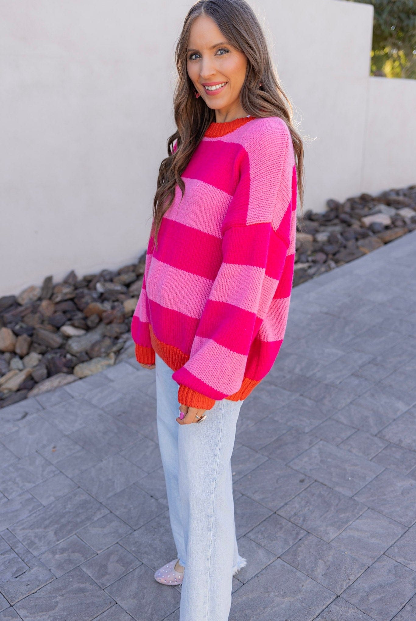 Kandy Stripes Long Sleeve Sweater-Sweater-Krush Kandy, Women's Online Fashion Boutique Located in Phoenix, Arizona (Scottsdale Area)