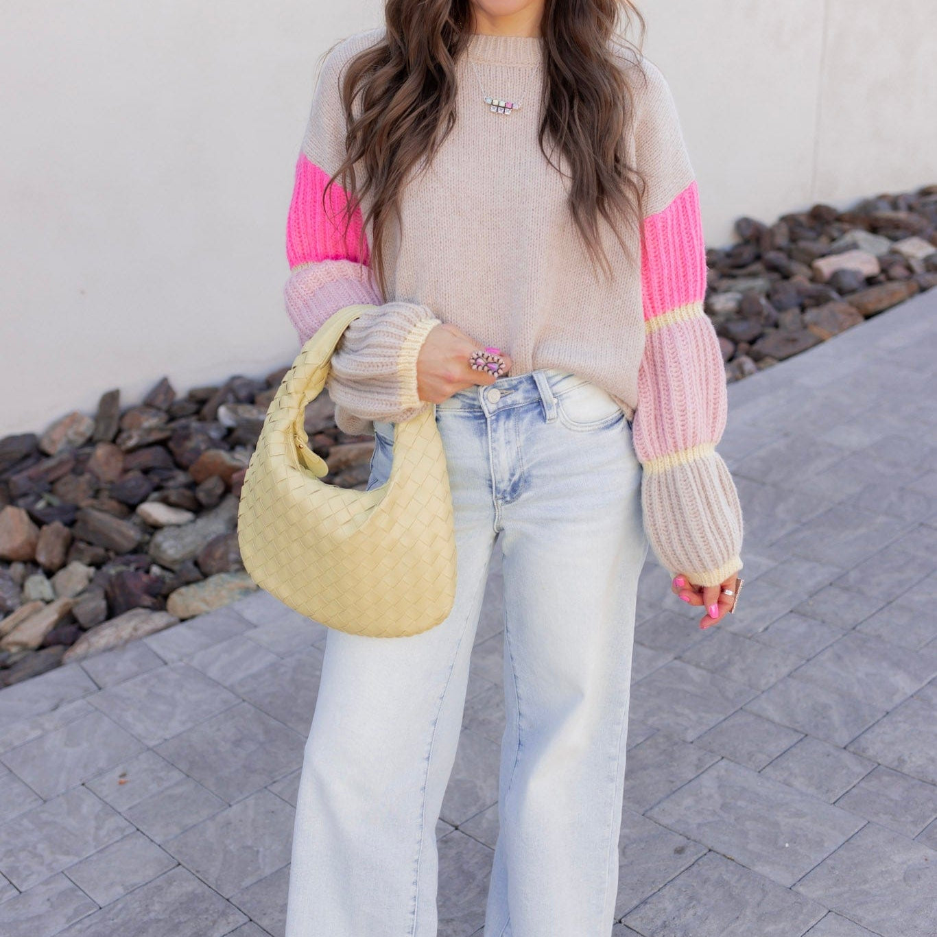 Cozy Kandy Stripe Sleeve Sweater-Sweater-Krush Kandy, Women's Online Fashion Boutique Located in Phoenix, Arizona (Scottsdale Area)