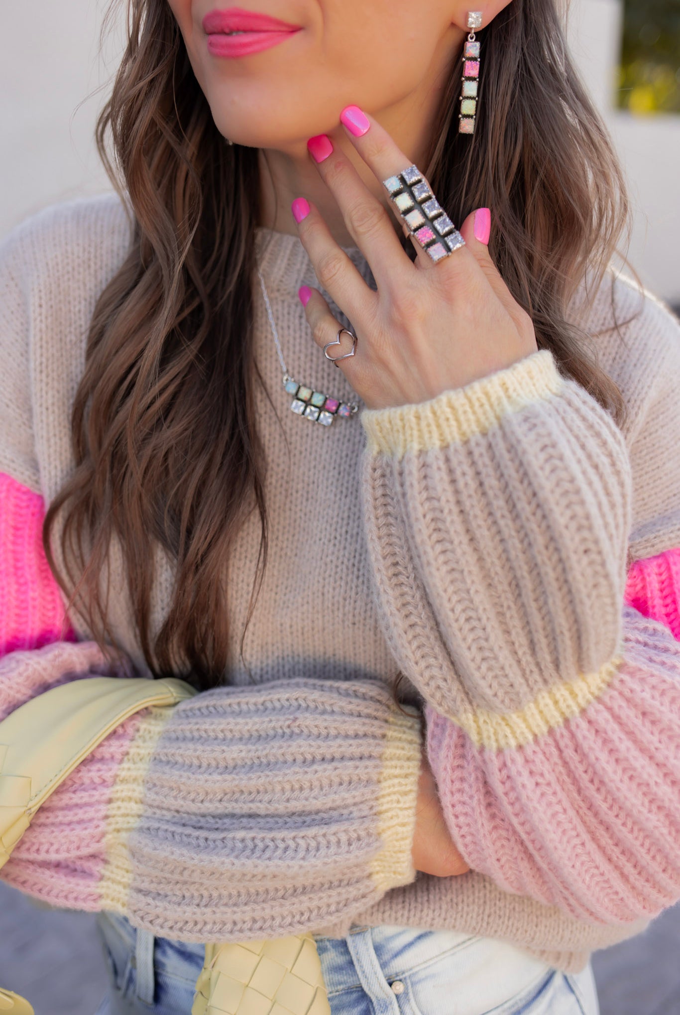 Multi Opal & Crystal Bar Set MADE TO ORDER-Chain Necklaces-Krush Kandy, Women's Online Fashion Boutique Located in Phoenix, Arizona (Scottsdale Area)