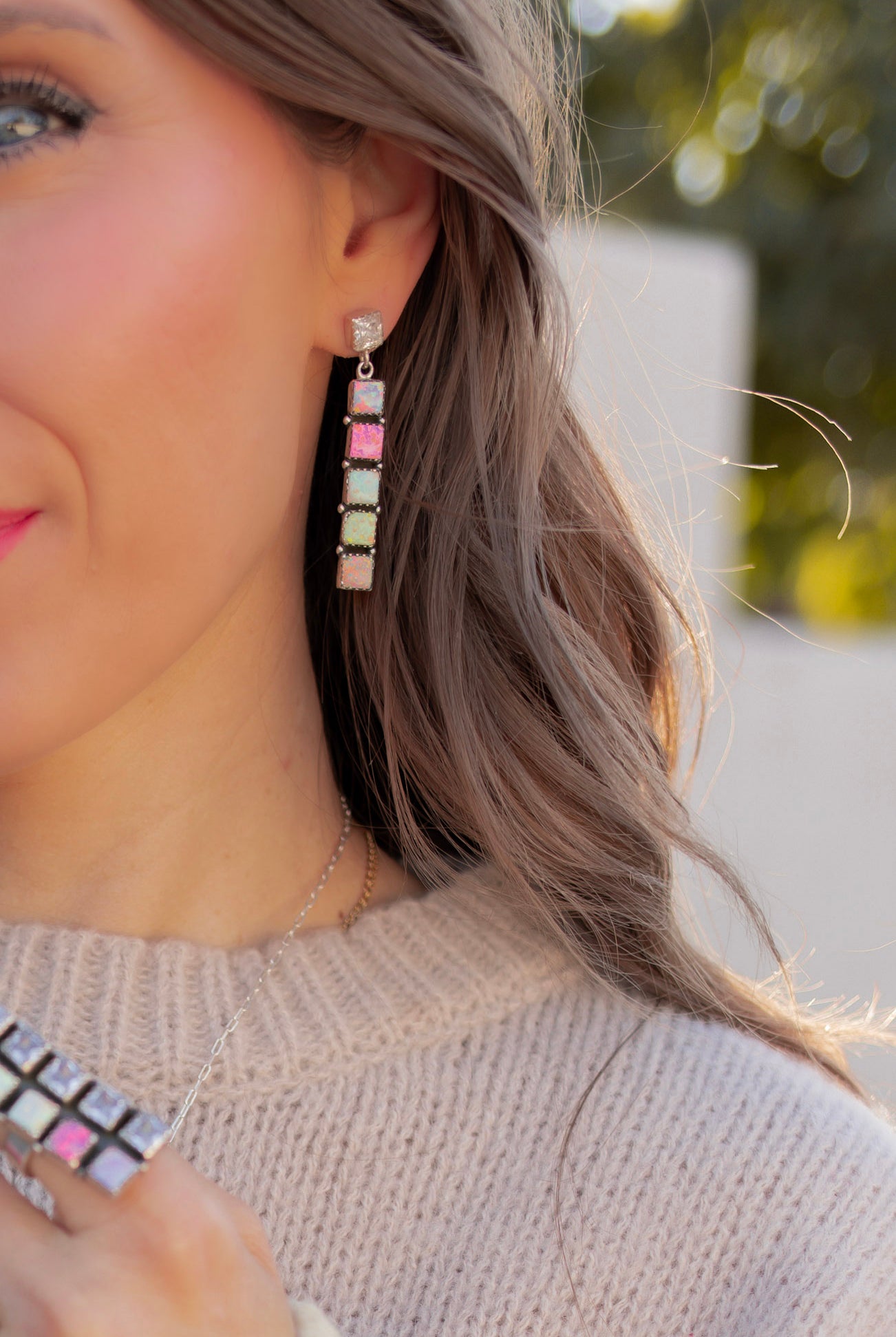 Multi Opal & Crystal Bar Set MADE TO ORDER-Chain Necklaces-Krush Kandy, Women's Online Fashion Boutique Located in Phoenix, Arizona (Scottsdale Area)