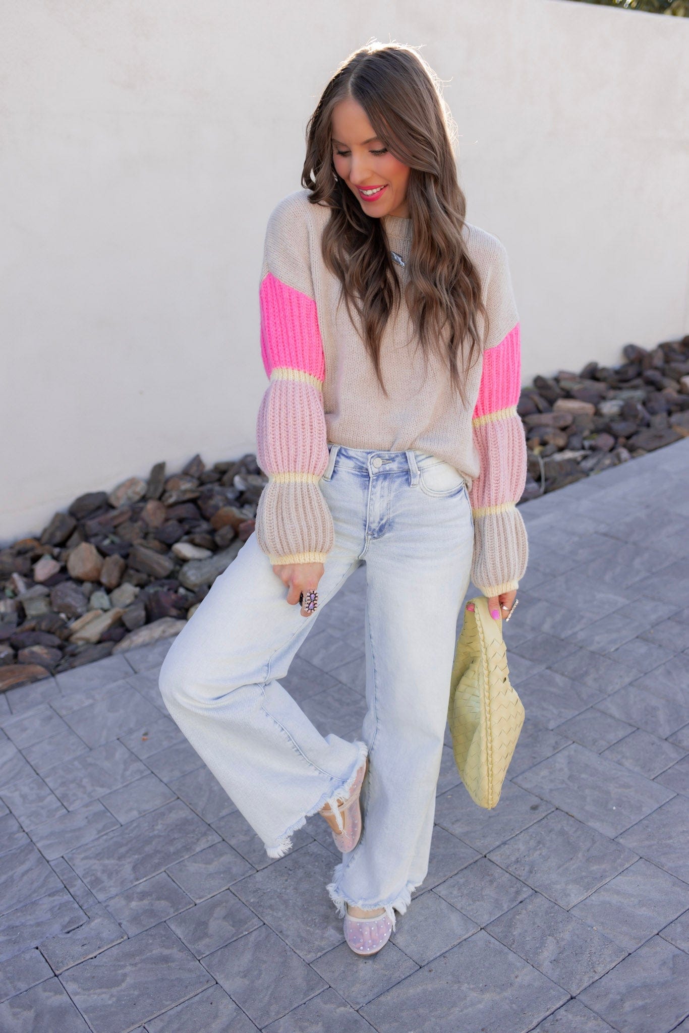 Cozy Kandy Stripe Sleeve Sweater-Sweater-Krush Kandy, Women's Online Fashion Boutique Located in Phoenix, Arizona (Scottsdale Area)