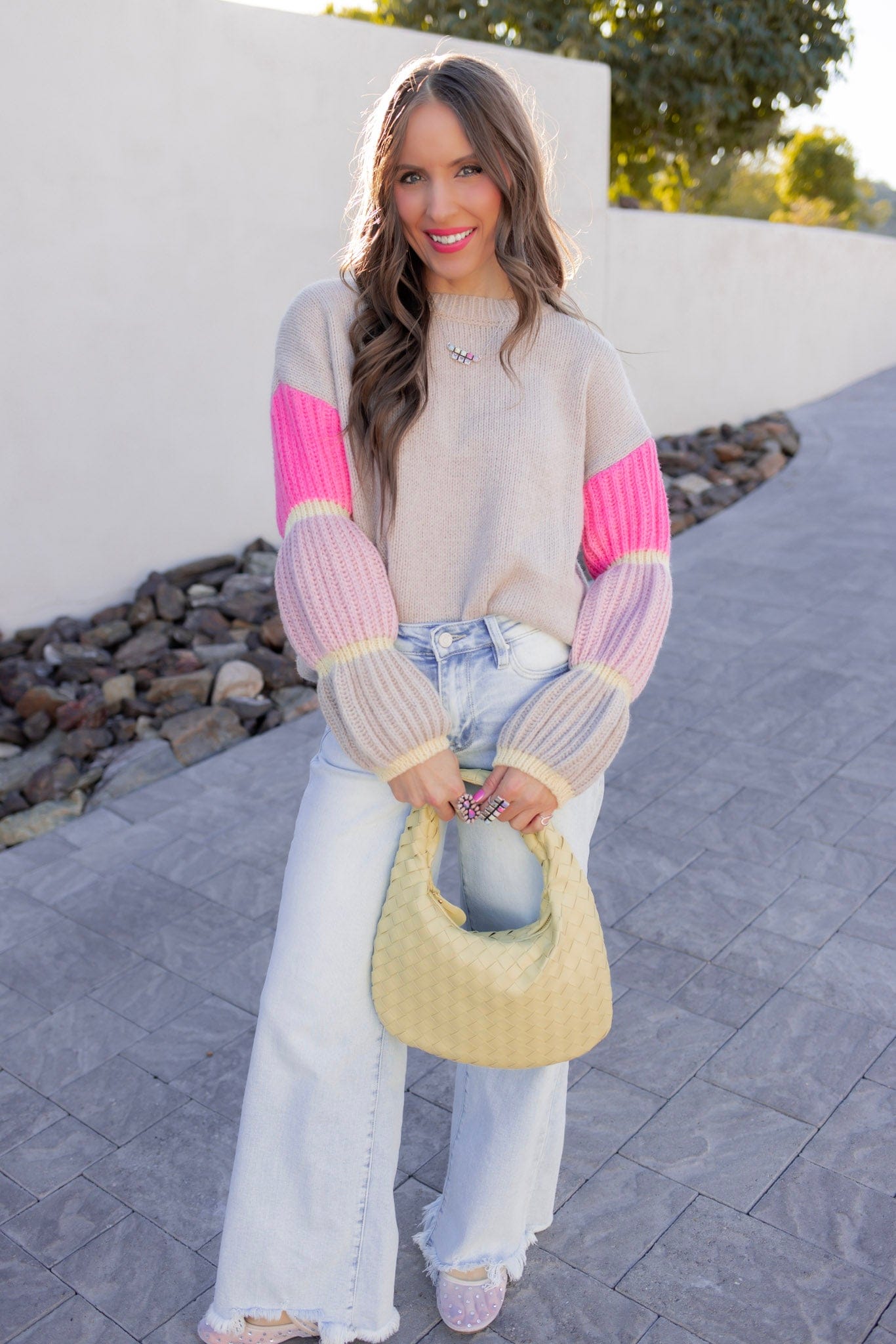 Cozy Kandy Stripe Sleeve Sweater-Sweater-Krush Kandy, Women's Online Fashion Boutique Located in Phoenix, Arizona (Scottsdale Area)