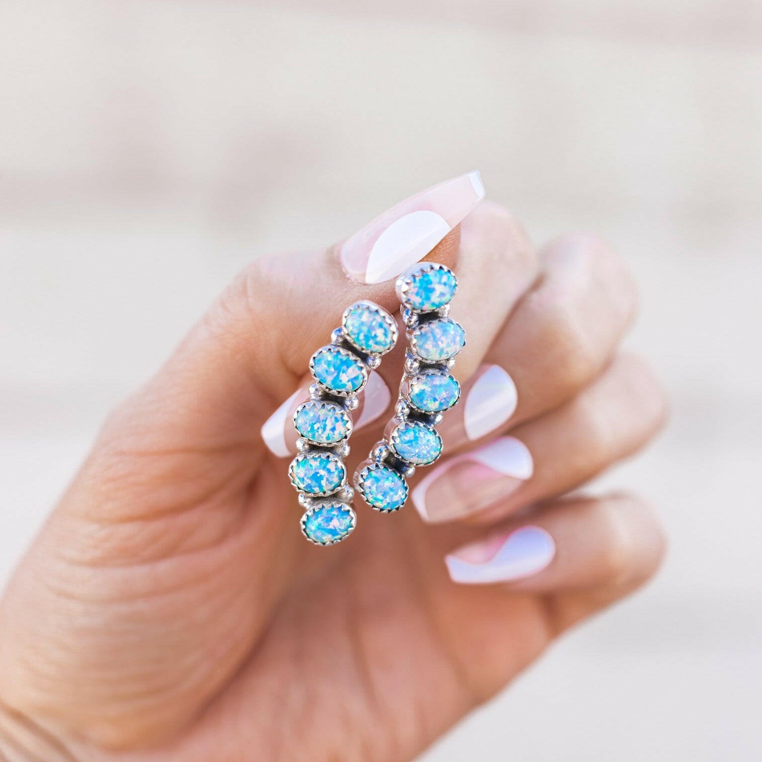 Angel Stone Sterling Silver Earrings-Drop Earrings-Krush Kandy, Women's Online Fashion Boutique Located in Phoenix, Arizona (Scottsdale Area)