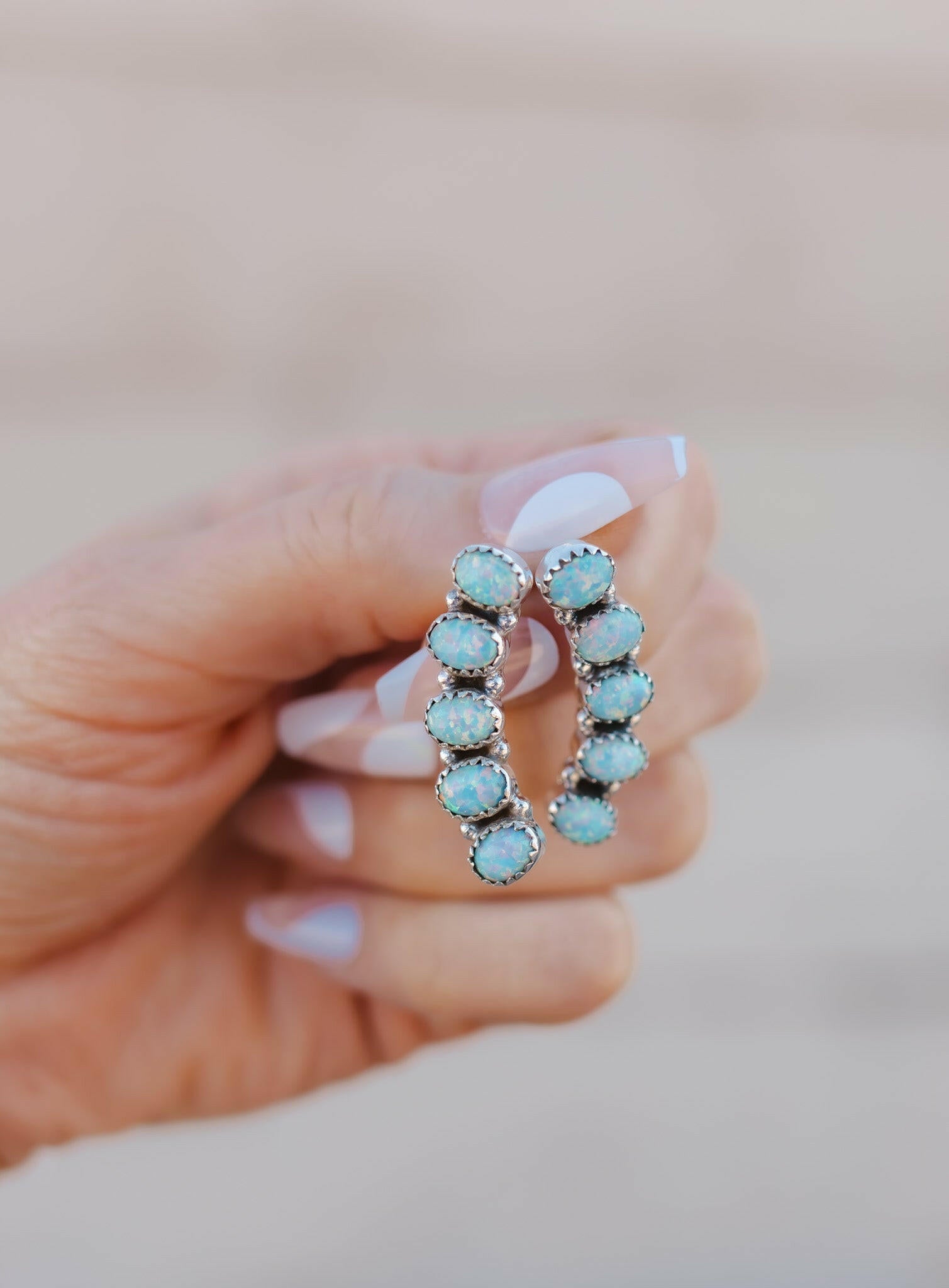 Angel Stone Sterling Silver Earrings-Drop Earrings-Krush Kandy, Women's Online Fashion Boutique Located in Phoenix, Arizona (Scottsdale Area)