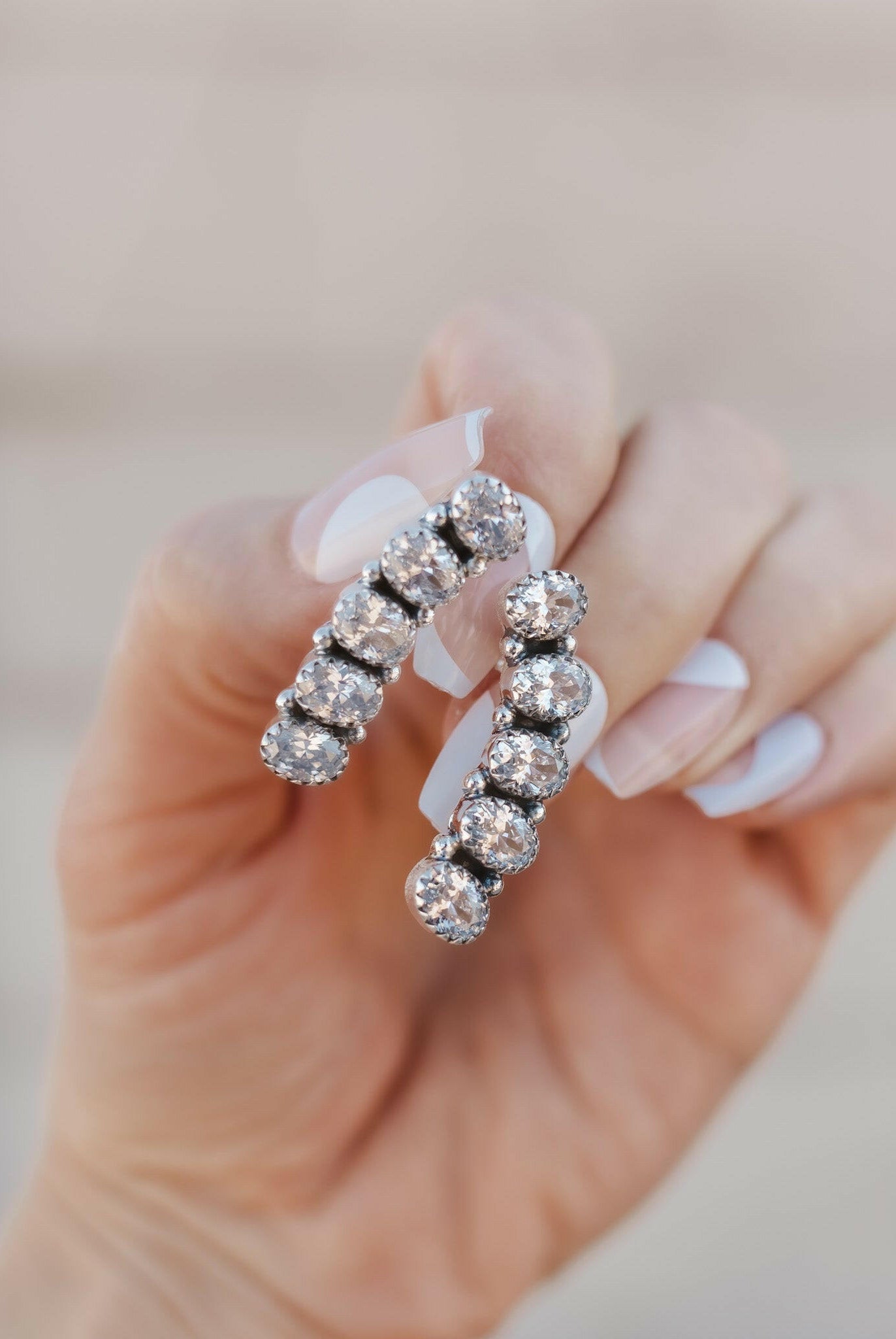 Angel Stone Sterling Silver Earrings-Drop Earrings-Krush Kandy, Women's Online Fashion Boutique Located in Phoenix, Arizona (Scottsdale Area)