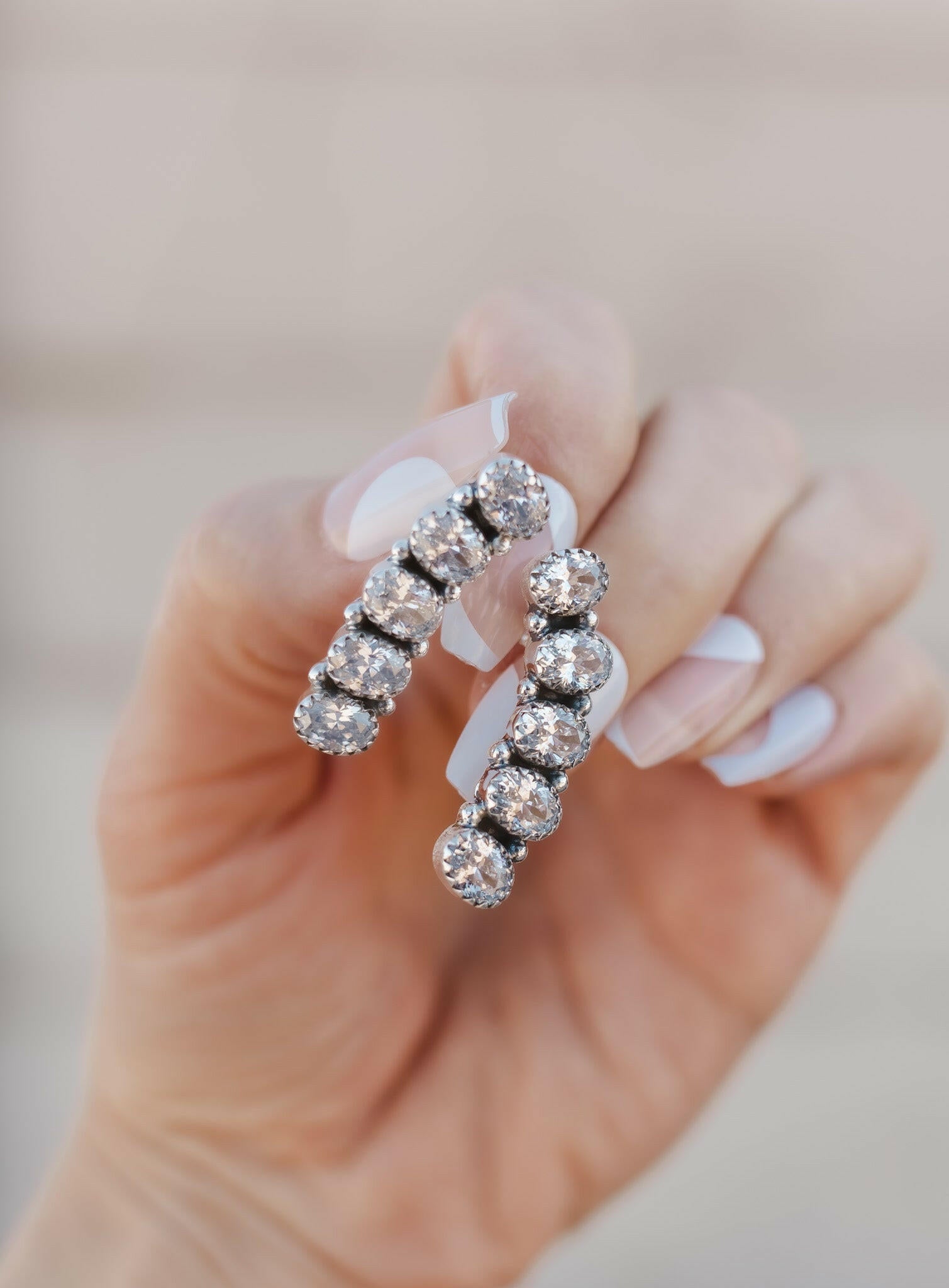 Angel Stone Sterling Silver Earrings-Drop Earrings-Krush Kandy, Women's Online Fashion Boutique Located in Phoenix, Arizona (Scottsdale Area)