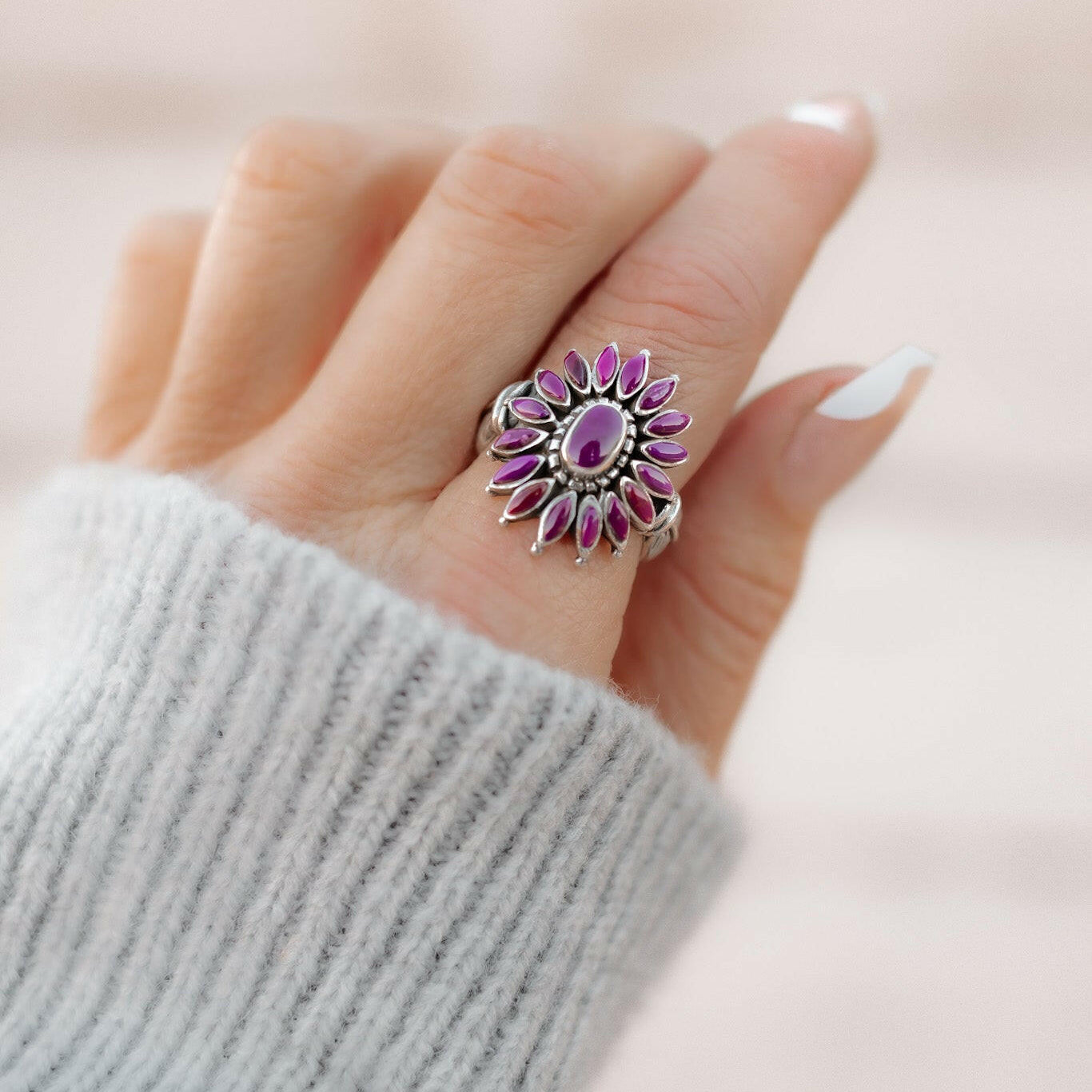 Favorite Fall Blossom Sterling Silver Stone Ring-Cluster Rings-Krush Kandy, Women's Online Fashion Boutique Located in Phoenix, Arizona (Scottsdale Area)