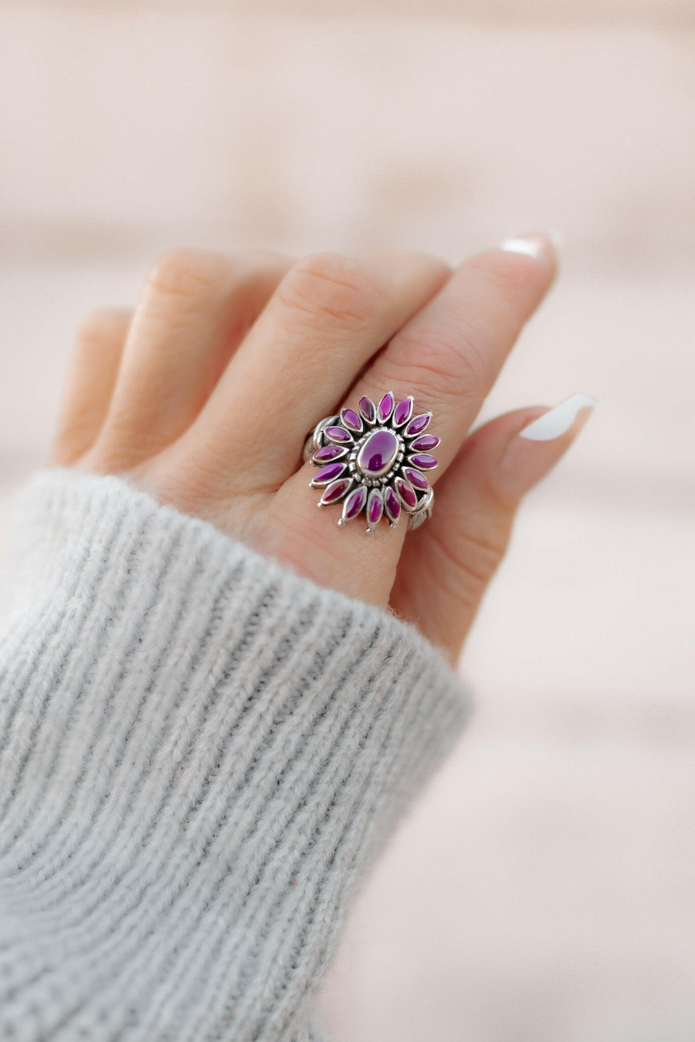 Favorite Fall Blossom Sterling Silver Stone Ring-Cluster Rings-Krush Kandy, Women's Online Fashion Boutique Located in Phoenix, Arizona (Scottsdale Area)