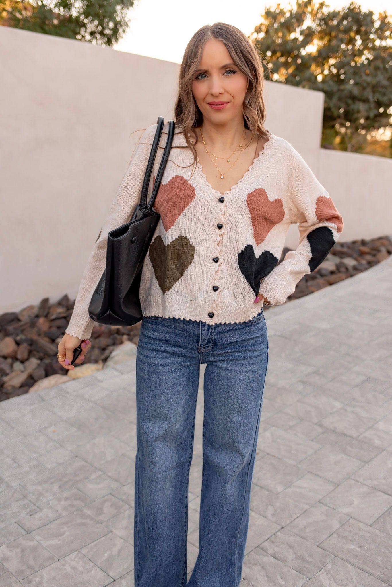 Hearts For You Button Cardigan-Cardigan-Krush Kandy, Women's Online Fashion Boutique Located in Phoenix, Arizona (Scottsdale Area)