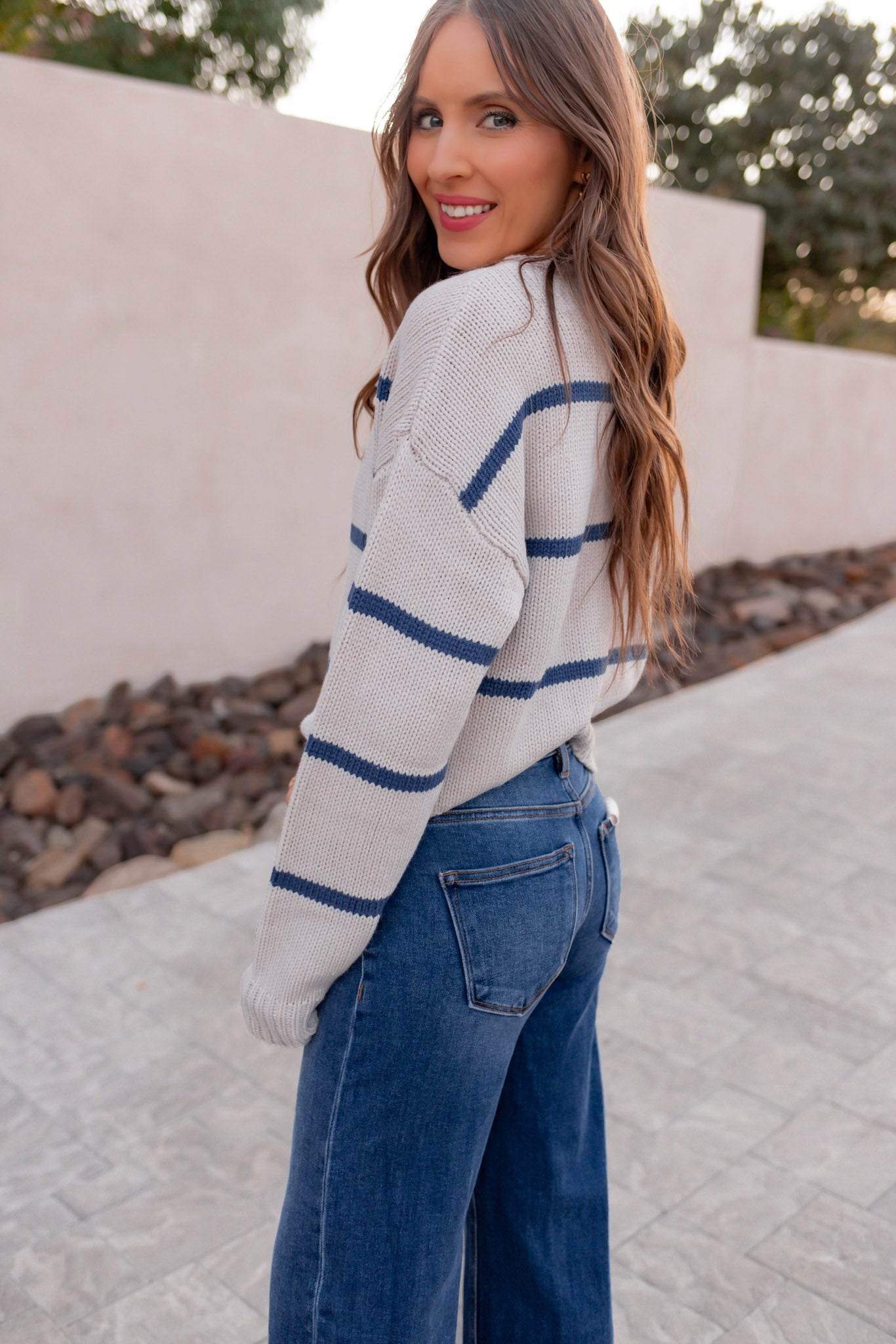 Cloudy Skies Relaxed Stripe Cardigan-Cardigan-Krush Kandy, Women's Online Fashion Boutique Located in Phoenix, Arizona (Scottsdale Area)