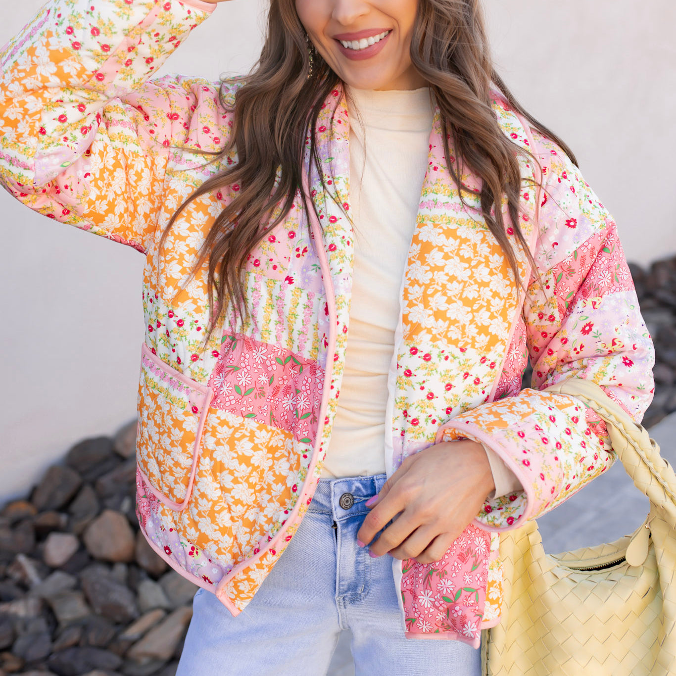 Garden of Dreams Floral Quilted Puffer Jacket