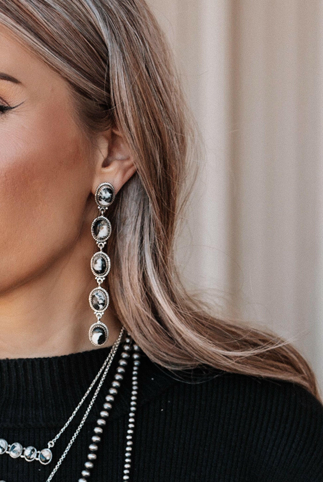 Vintage Boho Stone Drop Earrings-Drop Earrings-Krush Kandy, Women's Online Fashion Boutique Located in Phoenix, Arizona (Scottsdale Area)