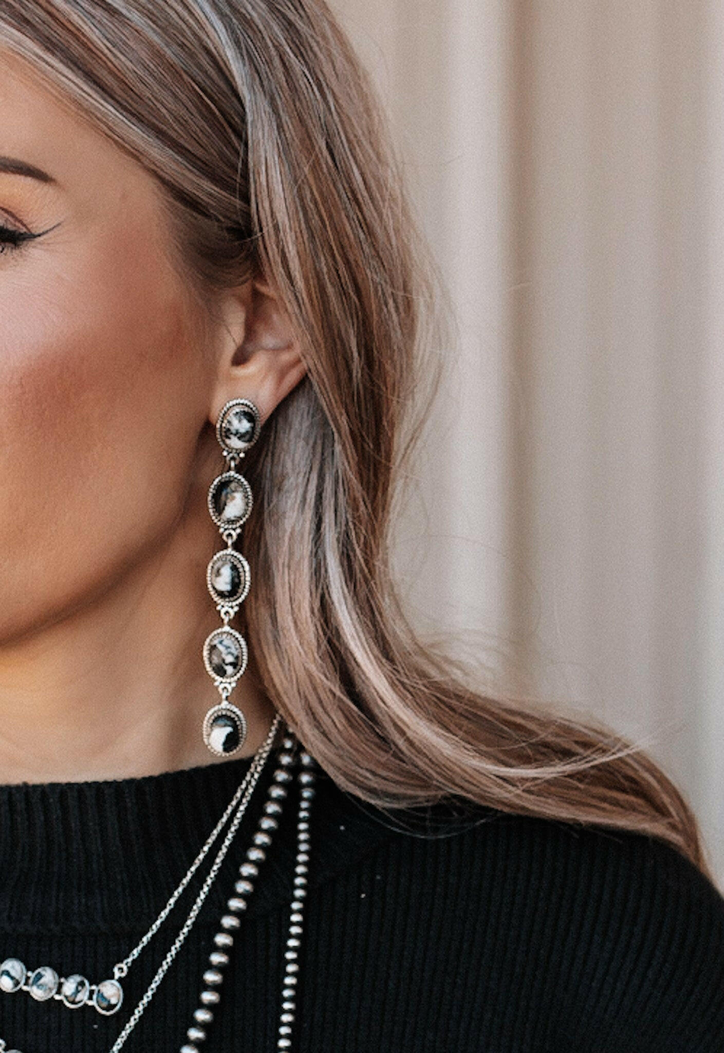 Vintage Boho Stone Drop Earrings-Drop Earrings-Krush Kandy, Women's Online Fashion Boutique Located in Phoenix, Arizona (Scottsdale Area)