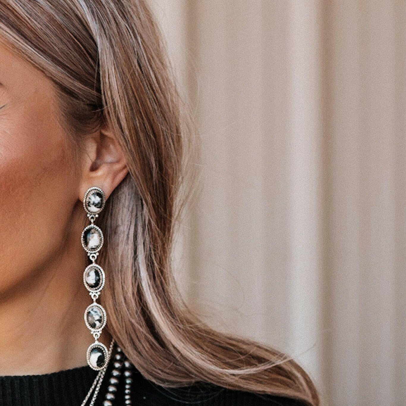 Vintage Boho Stone Drop Earrings-Drop Earrings-Krush Kandy, Women's Online Fashion Boutique Located in Phoenix, Arizona (Scottsdale Area)