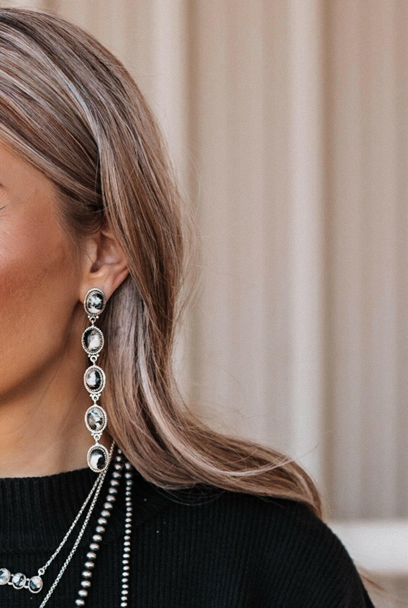 Vintage Boho Stone Drop Earrings-Drop Earrings-Krush Kandy, Women's Online Fashion Boutique Located in Phoenix, Arizona (Scottsdale Area)