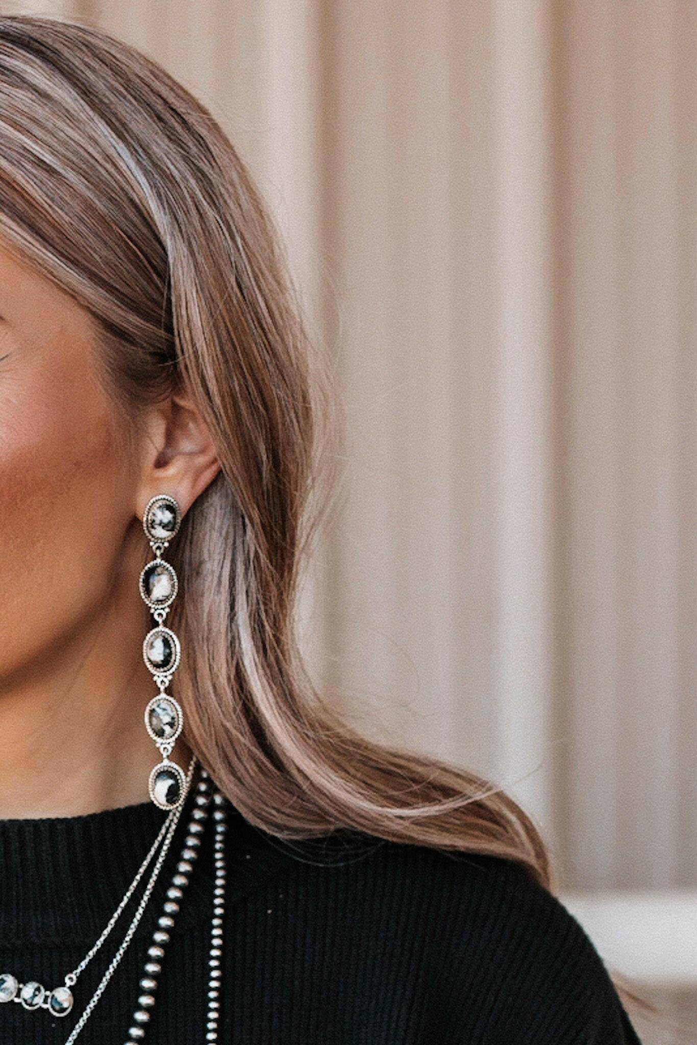 Vintage Boho Stone Drop Earrings-Drop Earrings-Krush Kandy, Women's Online Fashion Boutique Located in Phoenix, Arizona (Scottsdale Area)