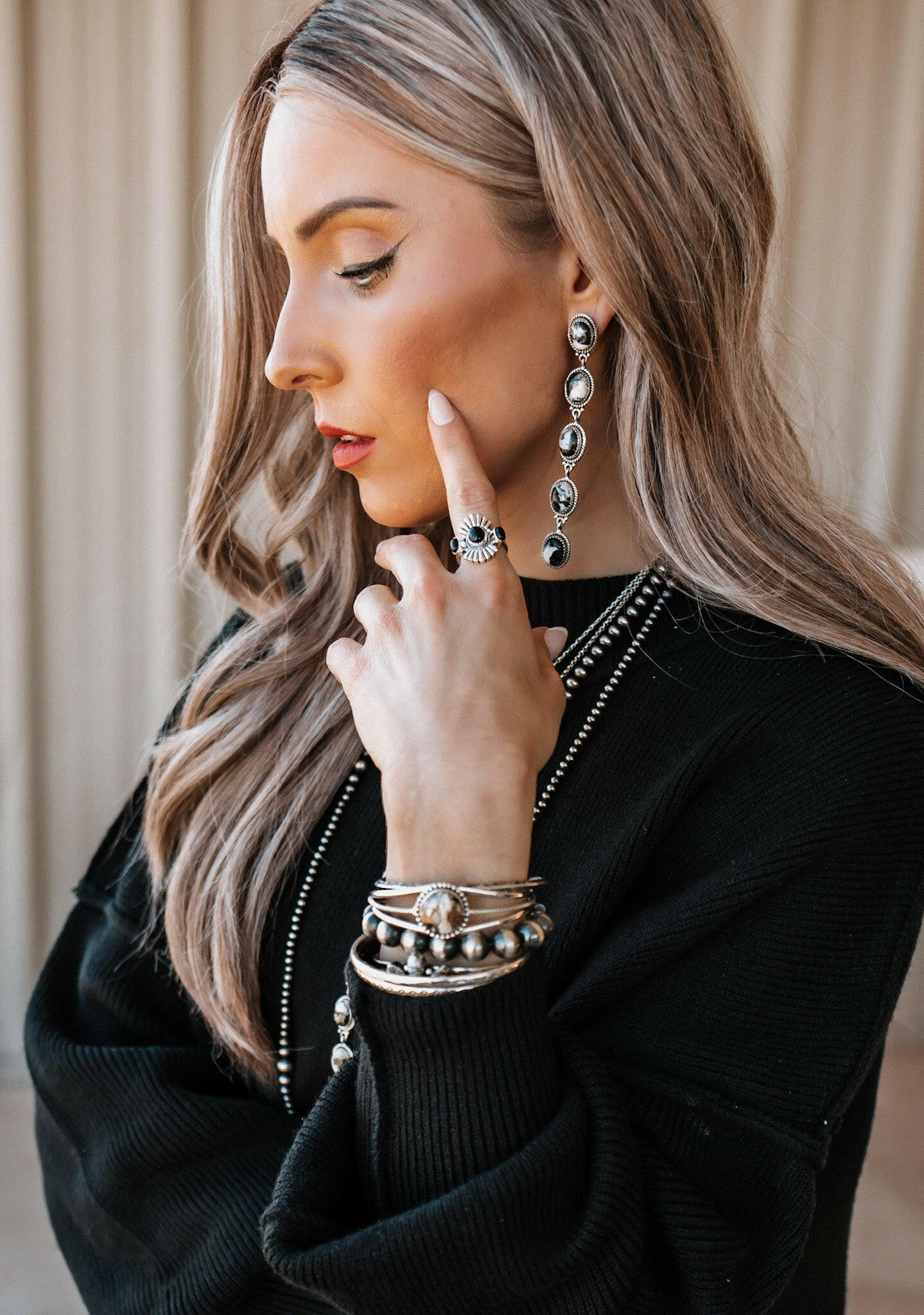 Vintage Boho Stone Drop Earrings-Drop Earrings-Krush Kandy, Women's Online Fashion Boutique Located in Phoenix, Arizona (Scottsdale Area)