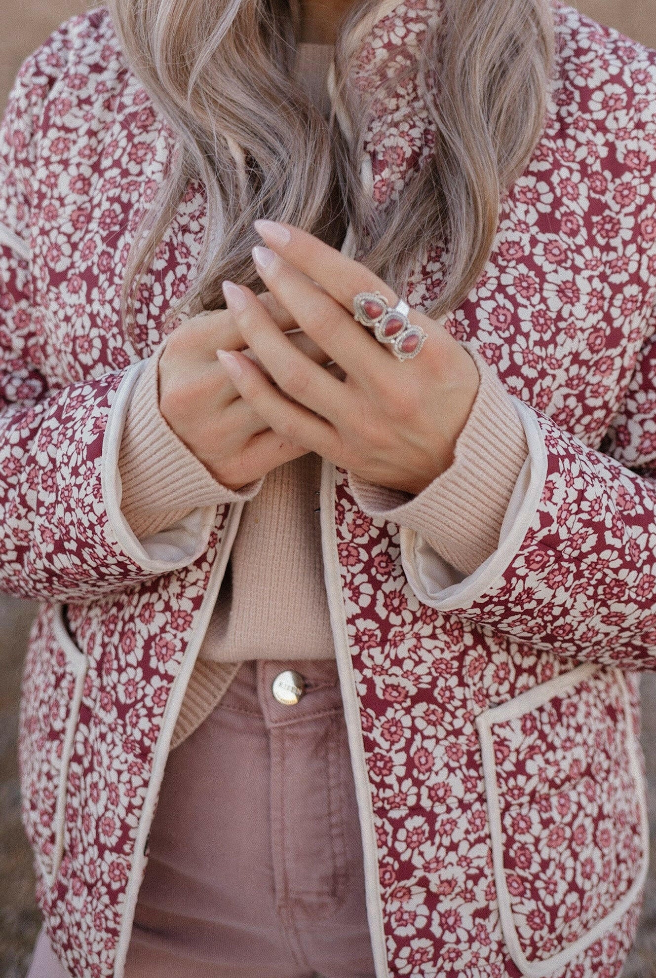 Floral Button Down Coat-Coats-Krush Kandy, Women's Online Fashion Boutique Located in Phoenix, Arizona (Scottsdale Area)