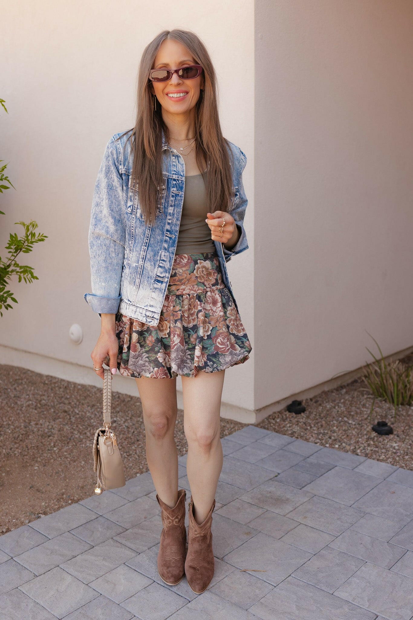 Vintage Floral Print Puff Skirt-Skirts-Krush Kandy, Women's Online Fashion Boutique Located in Phoenix, Arizona (Scottsdale Area)