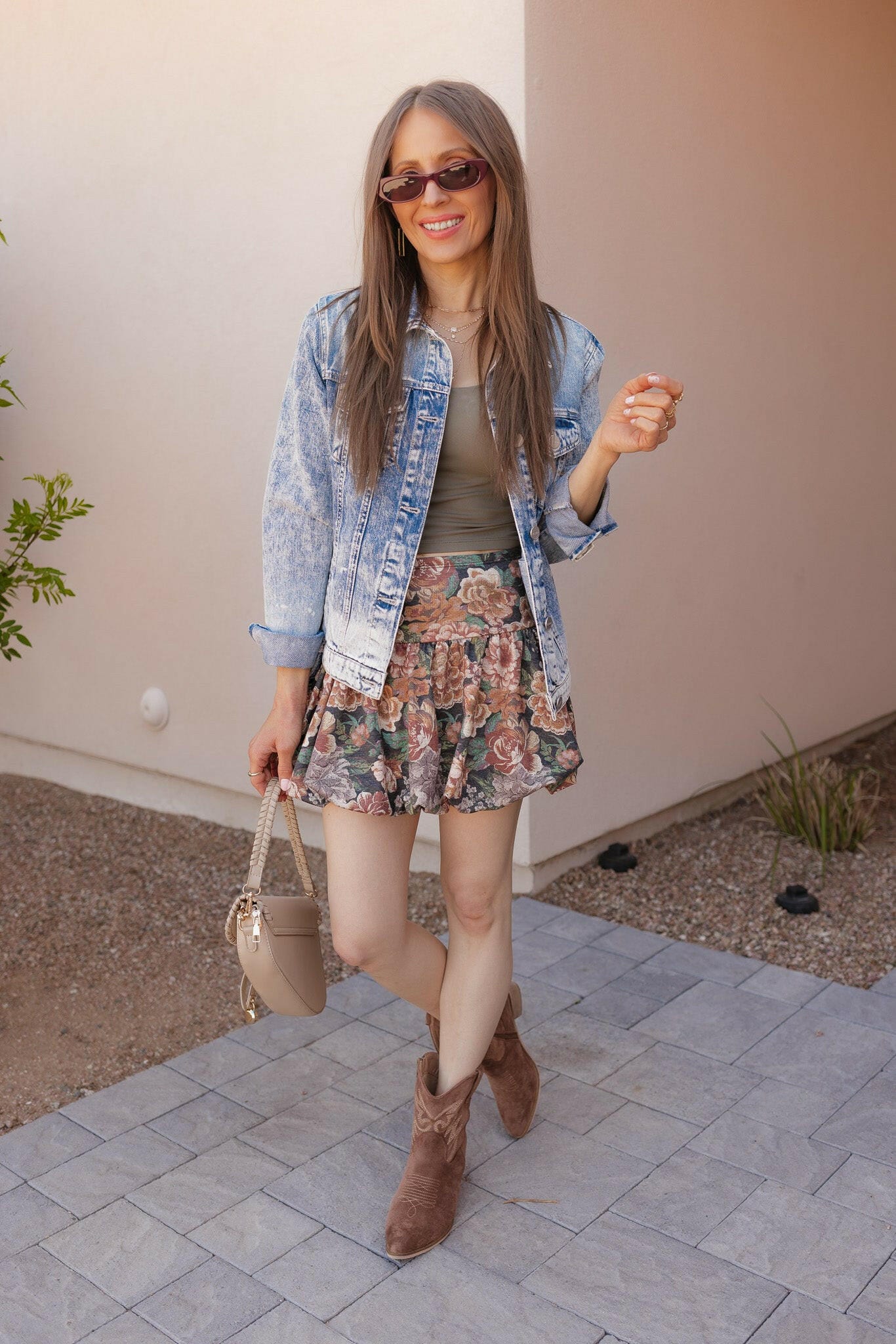 Vintage Floral Print Puff Skirt-Skirts-Krush Kandy, Women's Online Fashion Boutique Located in Phoenix, Arizona (Scottsdale Area)