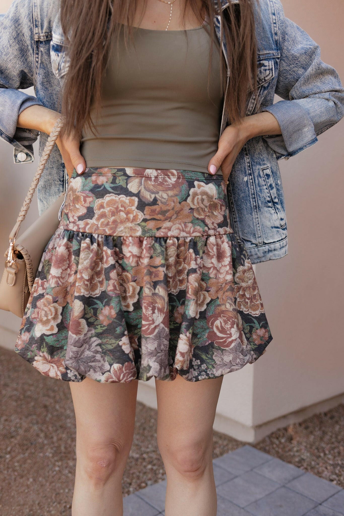 Vintage Floral Print Puff Skirt-Skirts-Krush Kandy, Women's Online Fashion Boutique Located in Phoenix, Arizona (Scottsdale Area)